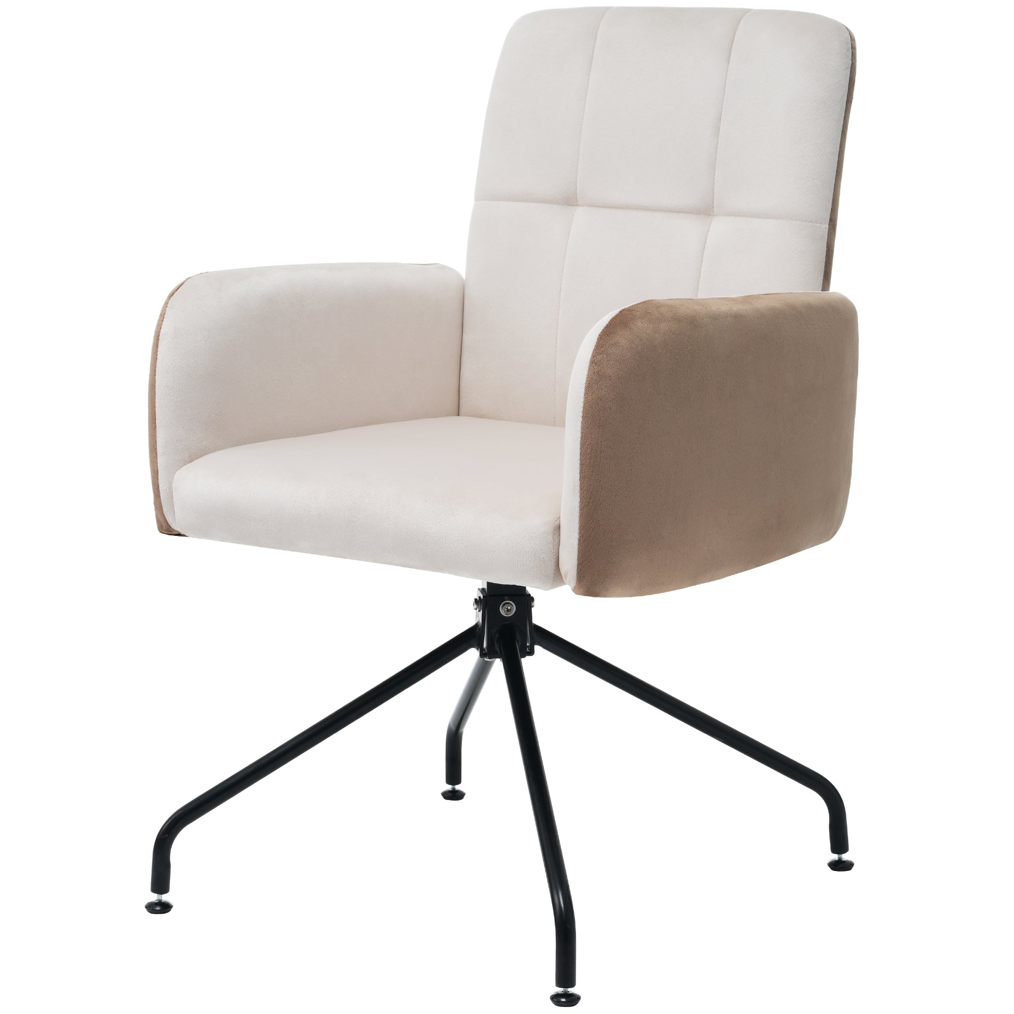 Logidon beige fluwelen eetkamerstoel vierkant frame set van 1