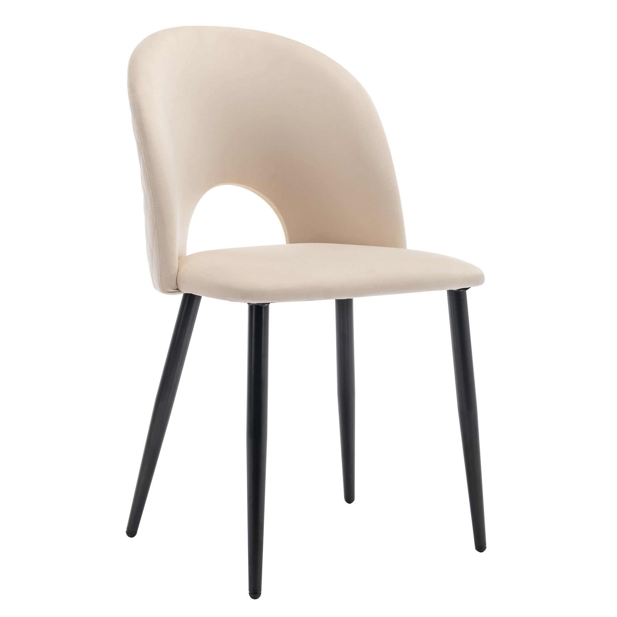 Logidon eetgroep 140x80 eettafelset beige fluwelen stoelen ruitpatroon