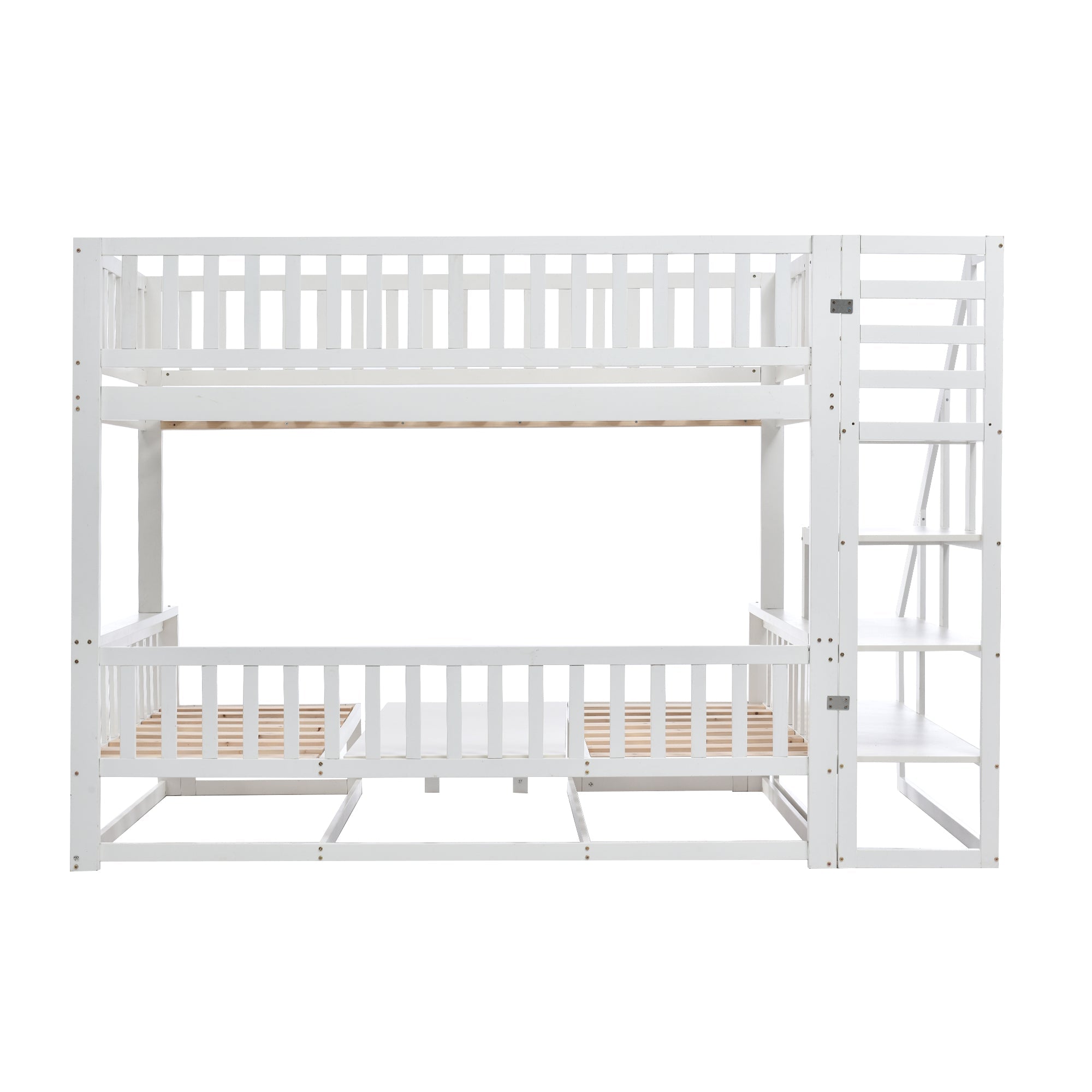 Logidon stapelbed met trap verstelbare tafel wit 90x200