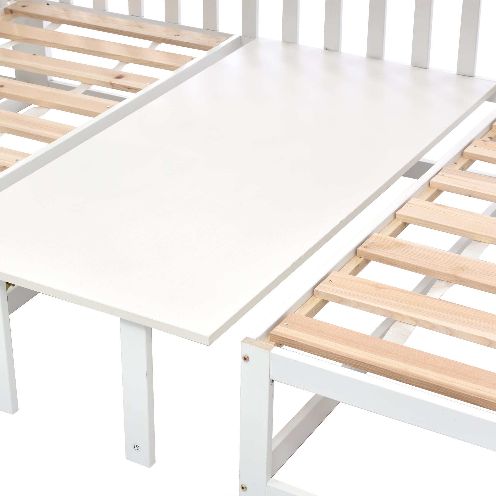 Logidon stapelbed met trap verstelbare tafel wit 90x200