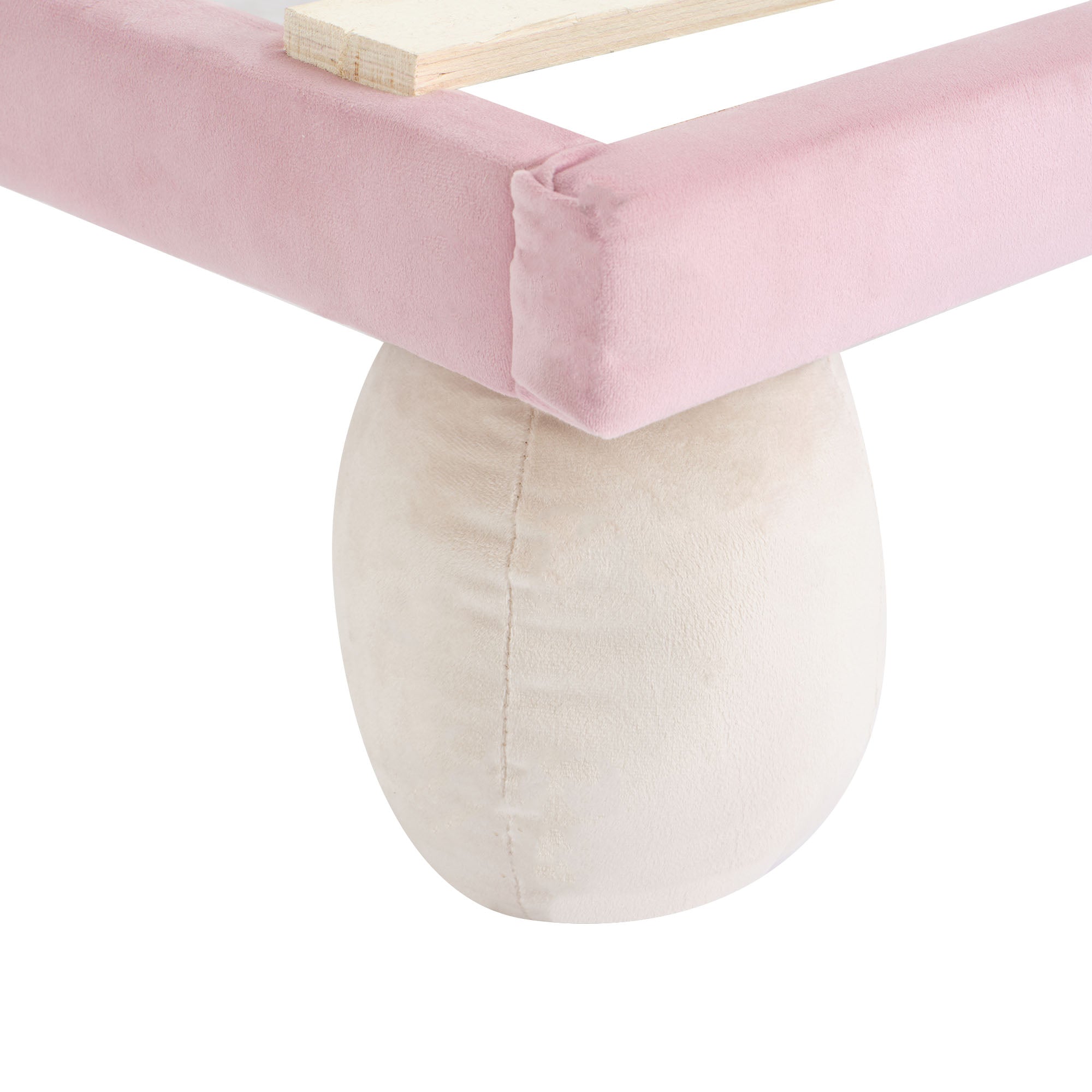 Logidon gestoffeerd bed 90x200 cm met LED-lichtstrips beige roze