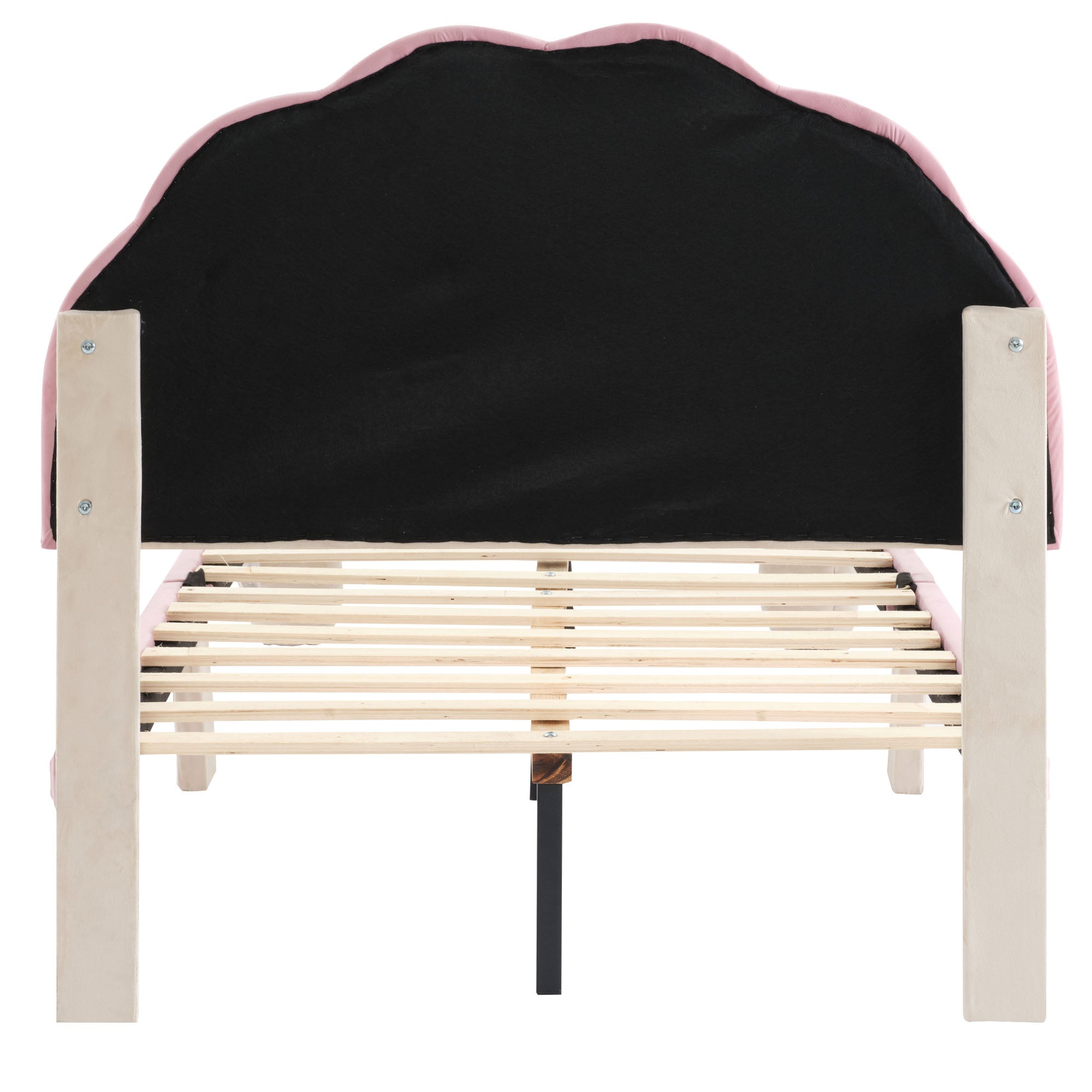Logidon gestoffeerd bed 90x200 cm met LED-lichtstrips beige roze