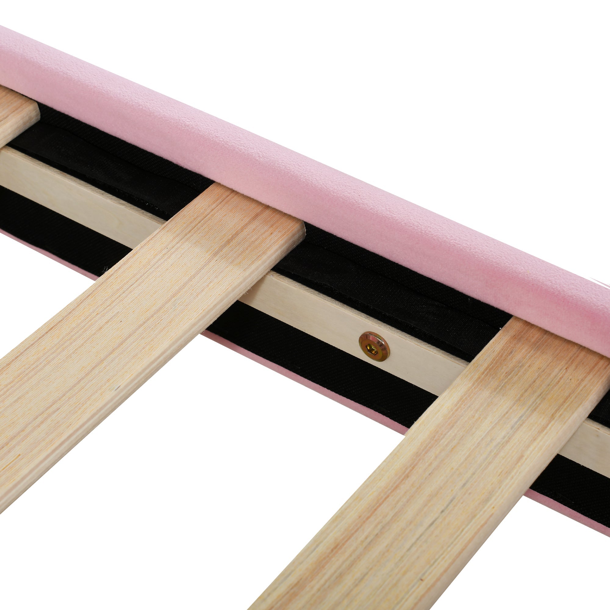 Logidon gestoffeerd bed 90x200 cm roze met rugleuning slaapbank