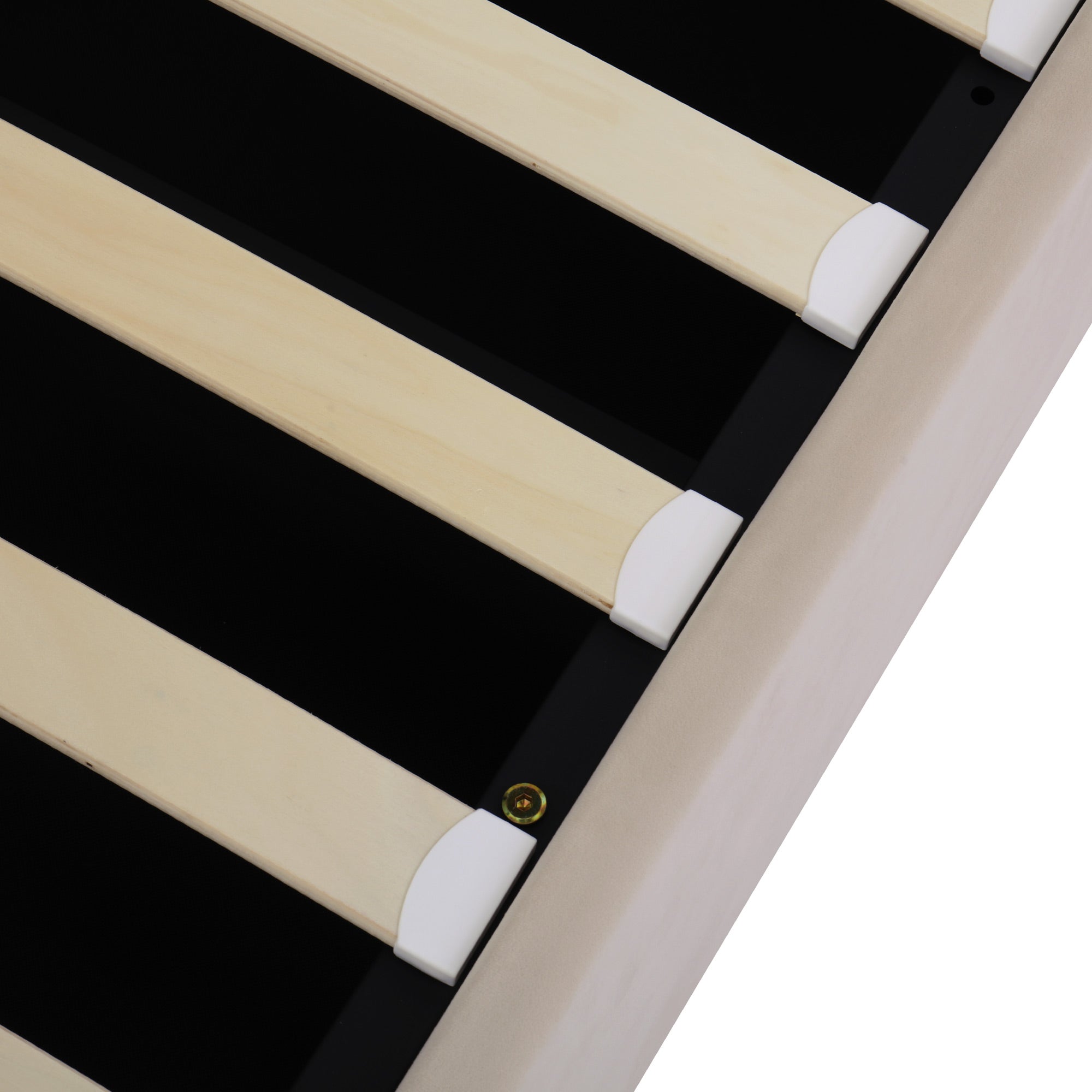 Logidon gestoffeerd bed 140x200 beige fluwelen hoes met opbergruimte