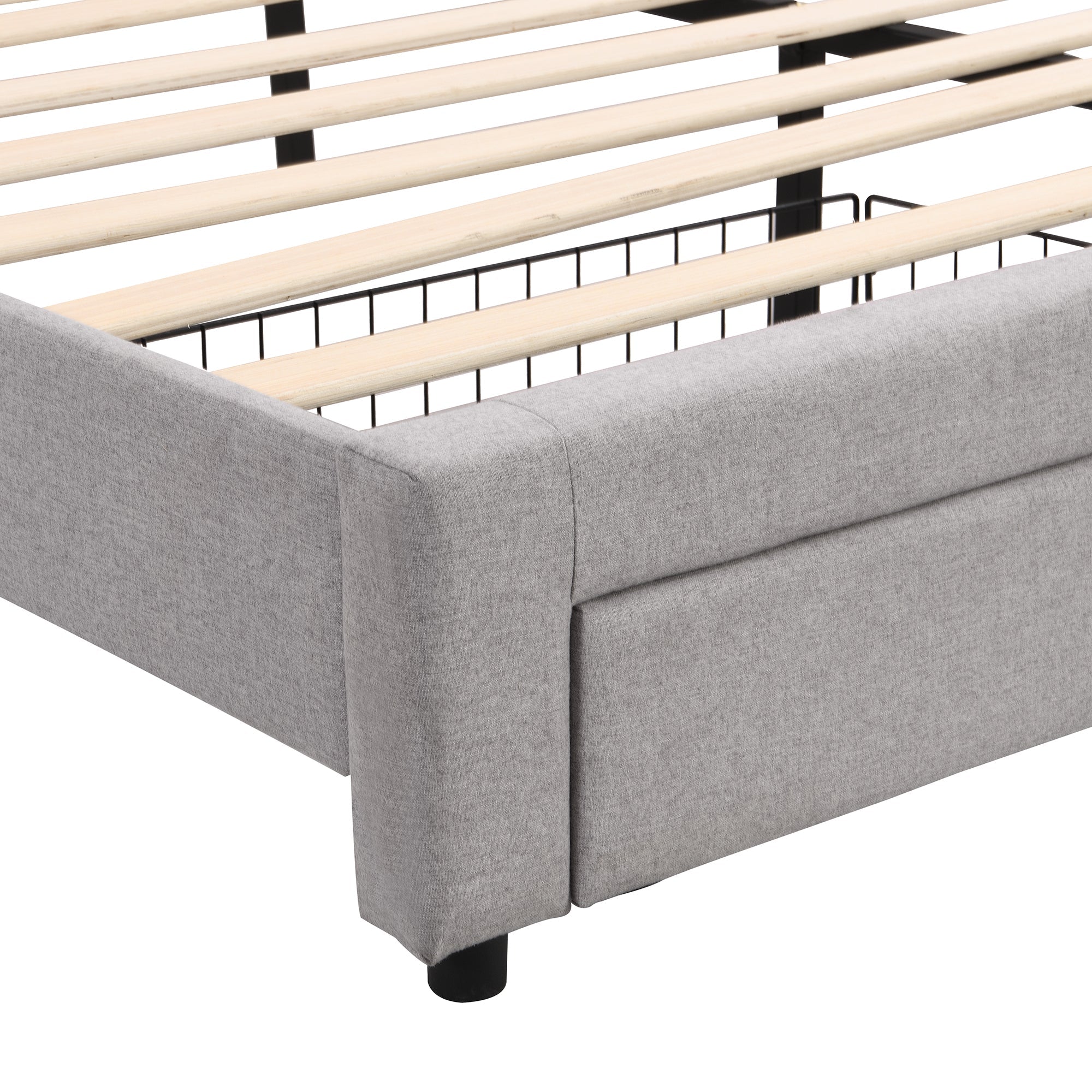 Logidon gestoffeerd bed 180x200 grijs met LED-verlichting en lades