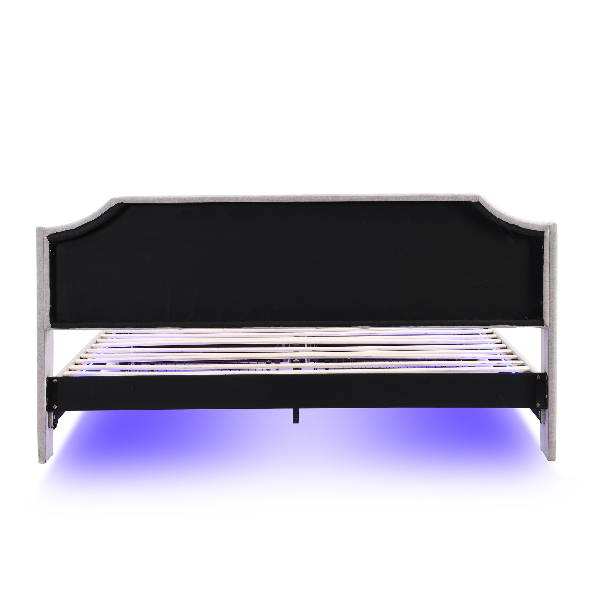 Logidon gestoffeerd bed 180x200 grijs met LED-verlichting en lades