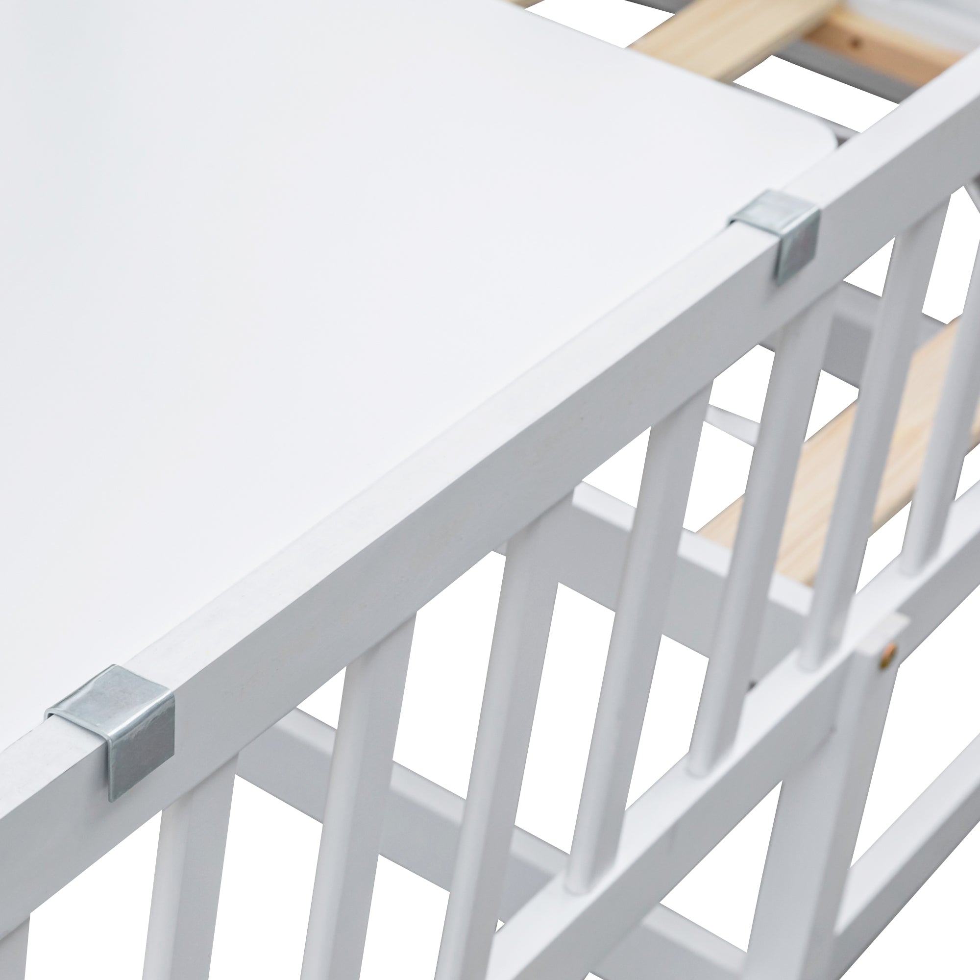 Logidon stapelbed met trap verstelbare tafel wit 90x200