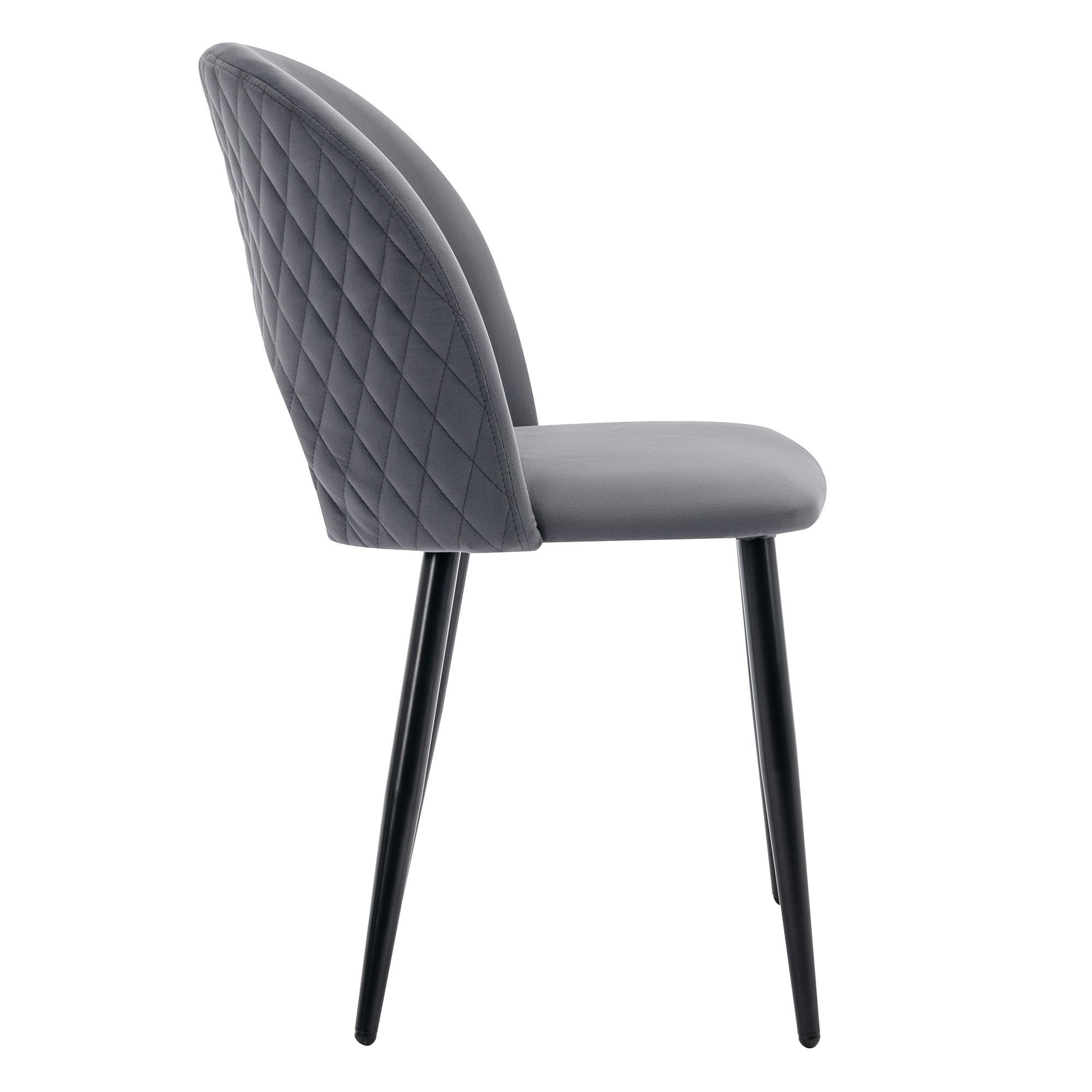 Logidon eetgroep fluweel grijs 4 stoelen tafel 140x80 cm wit zwart