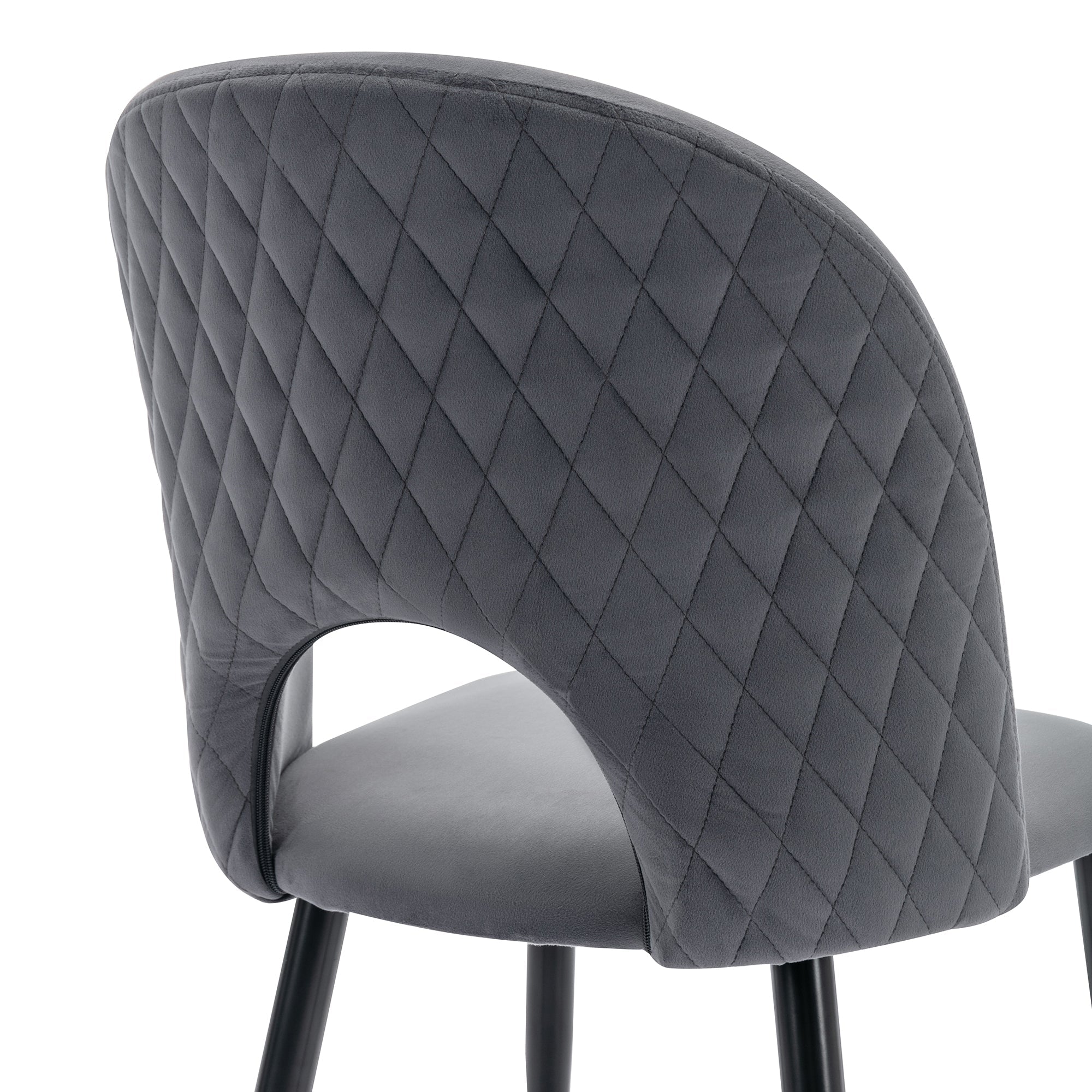 Logidon eetgroep 140x80cm eettafelset 4 stoelen grijs fluweel
