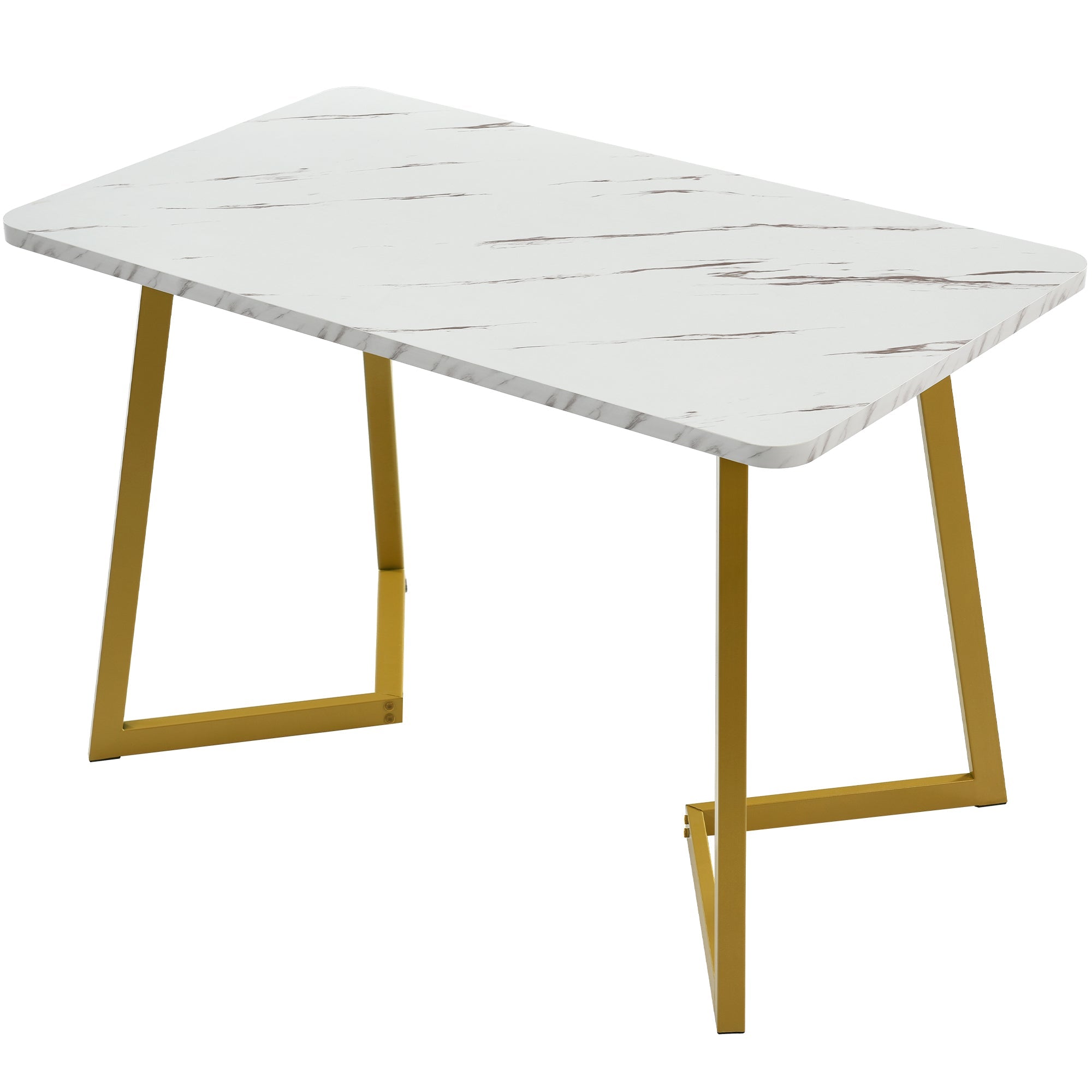 Logidon eetgroep 117x68 cm tafel beige fluwelen stoelen gouden poten