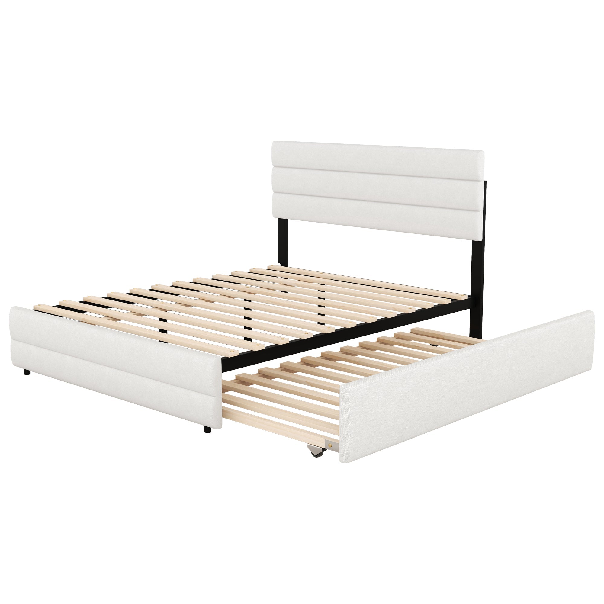 Logidon platformbed 140x200 beige met lades en rolcontainer