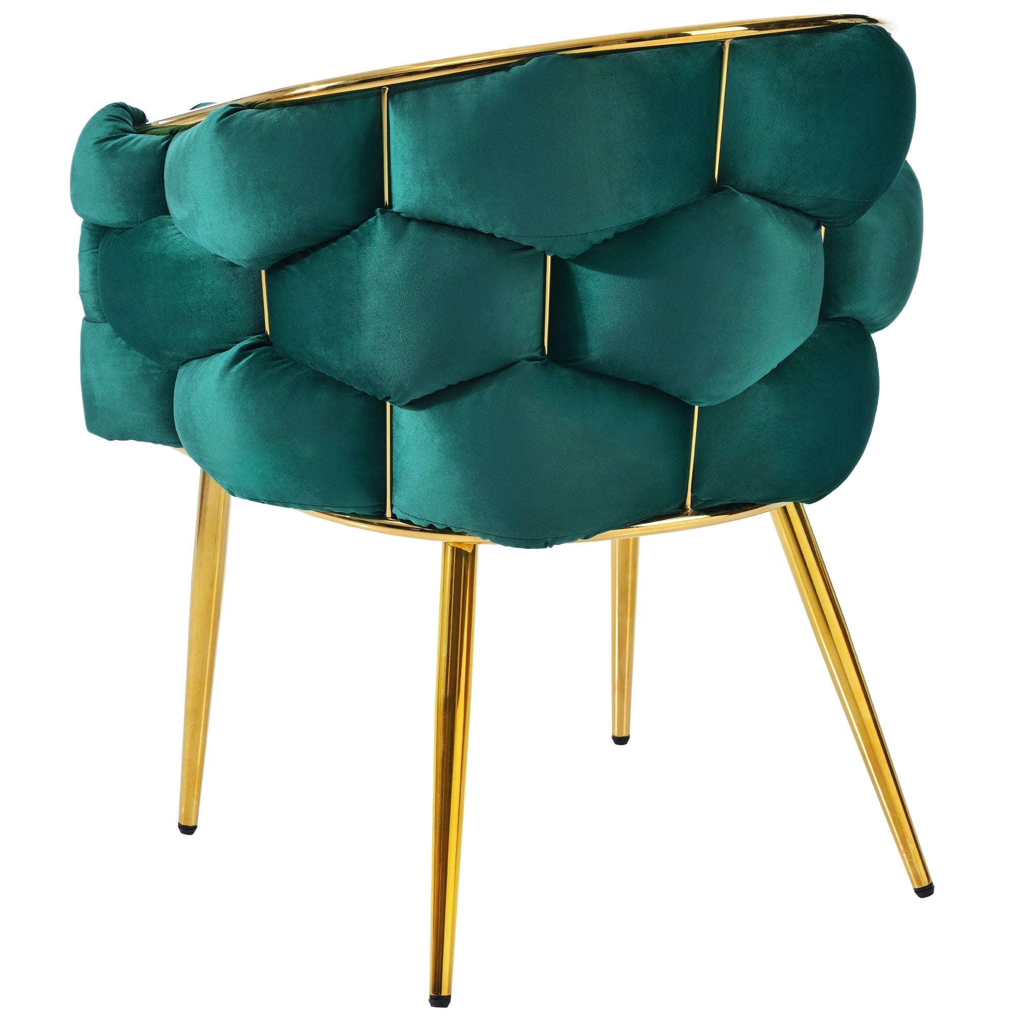 Logidon Luxury Velor Chair Green Bubble With Gold-Plated Legs