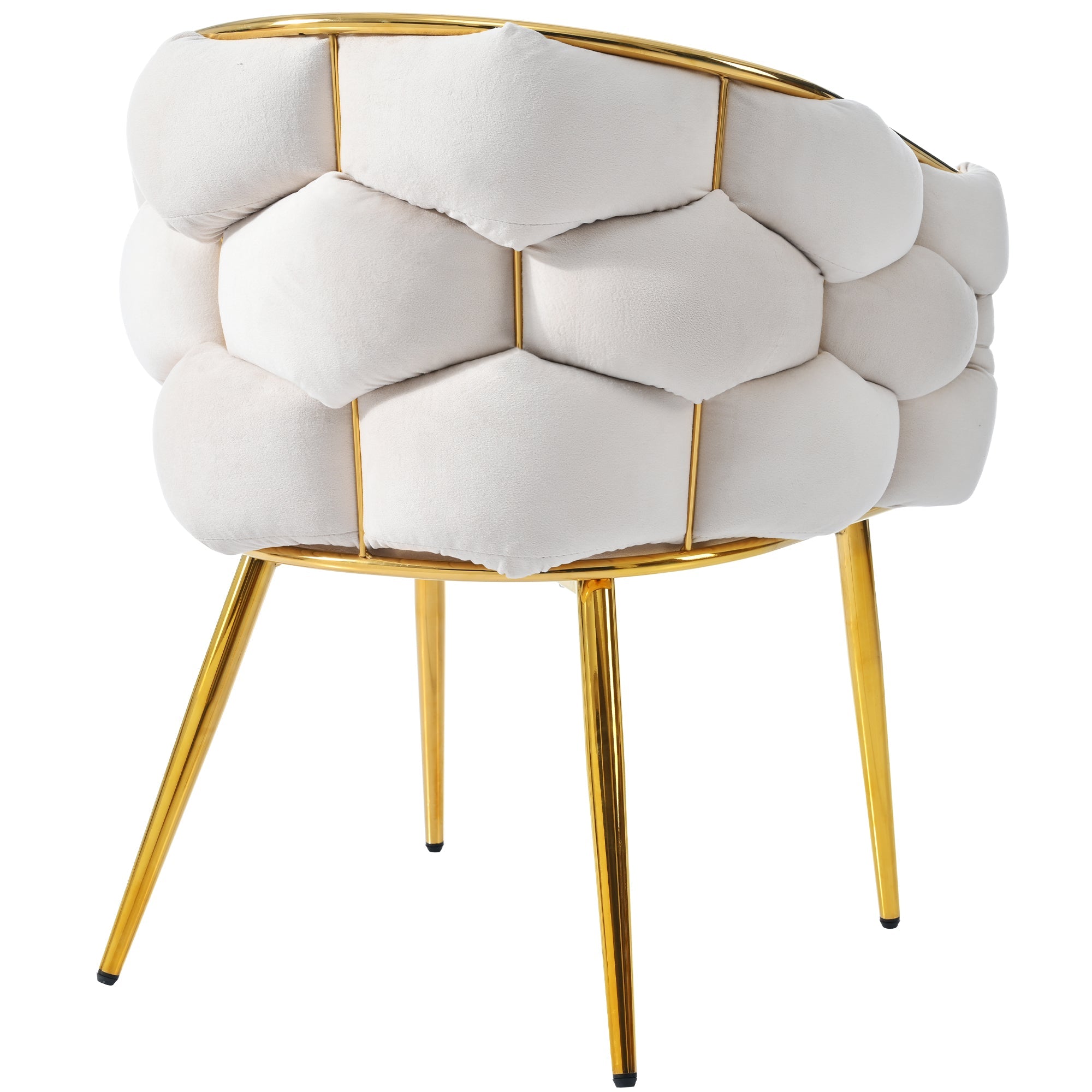 Logidon Luxury Velvet Chair Beige With Golden Legs Dining Chair