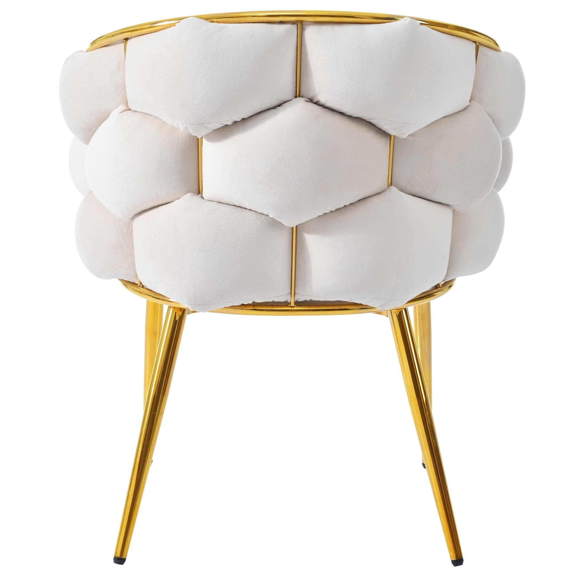 Logidon Luxury Velvet Chair Beige With Golden Legs Dining Chair