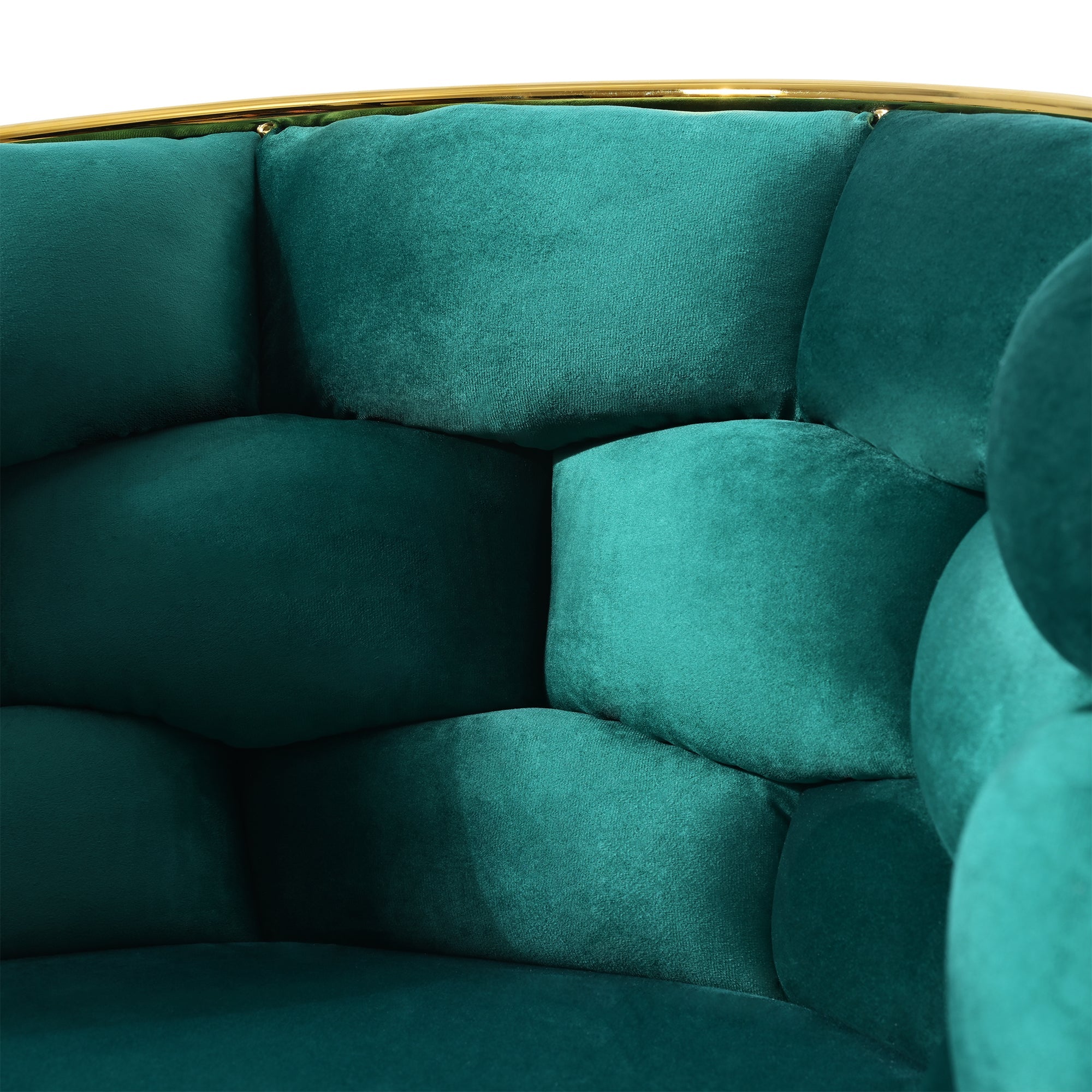 Logidon Luxury Velor Chair Green Bubble With Gold-Plated Legs