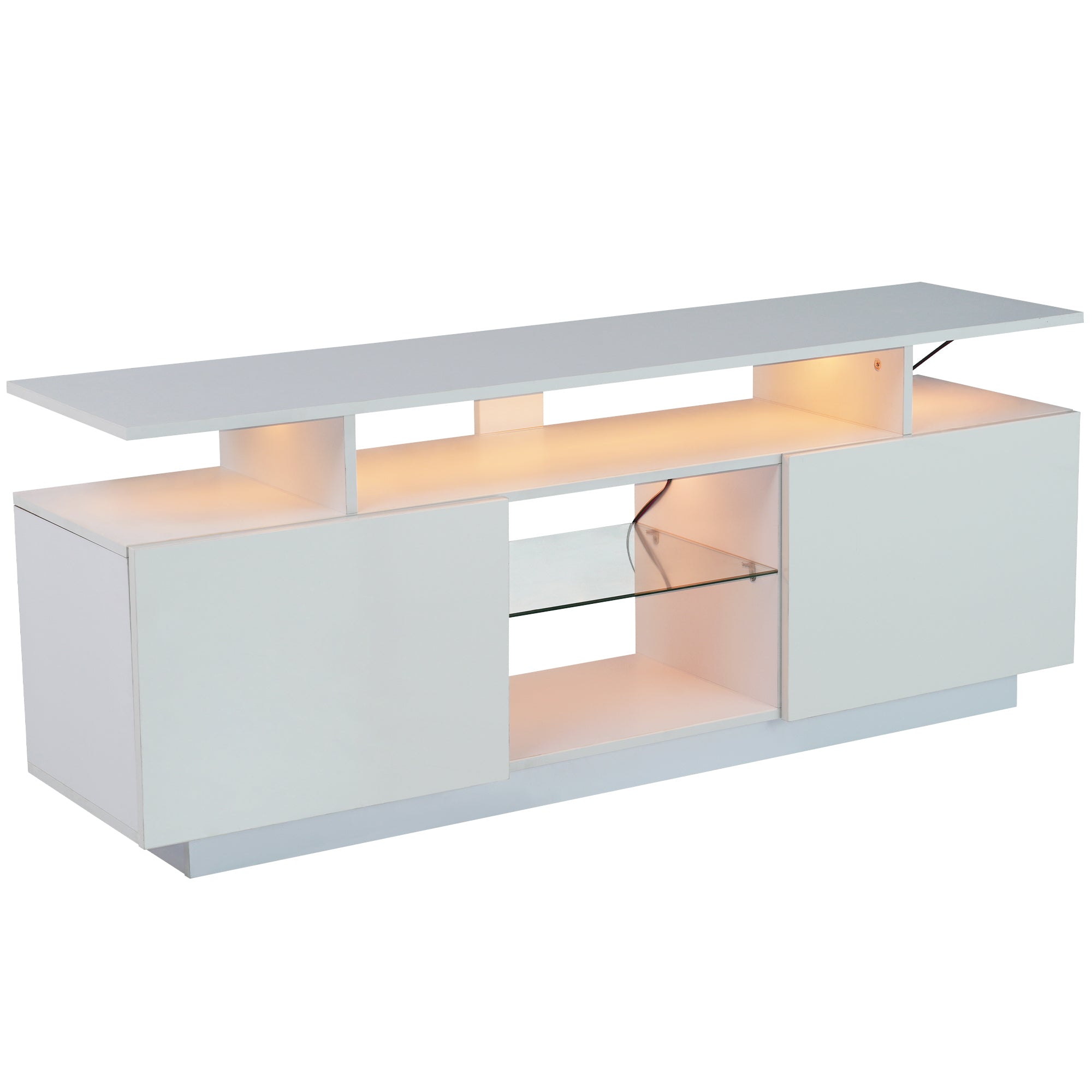 Logidon Wit TV-meubel met 16 kleuren LED-verlichting 1,40m