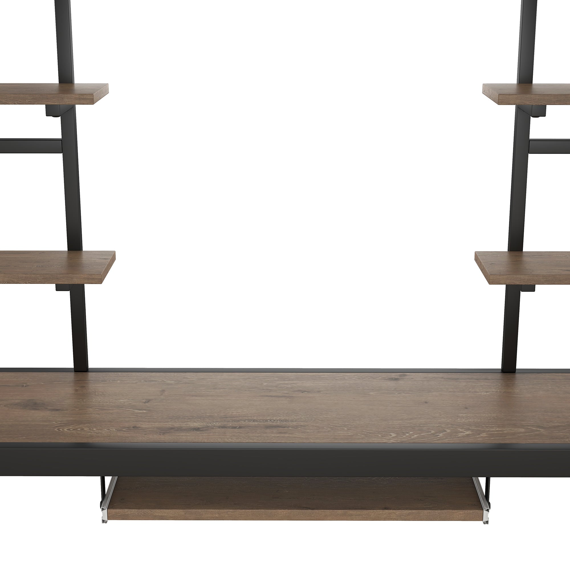 Logidon metalen hoogslaper 140x200cm met bureau en boekenplanken