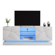 Logidon Wit Hoogglans TV-meubel 1,6m met verstelbare glazen plank