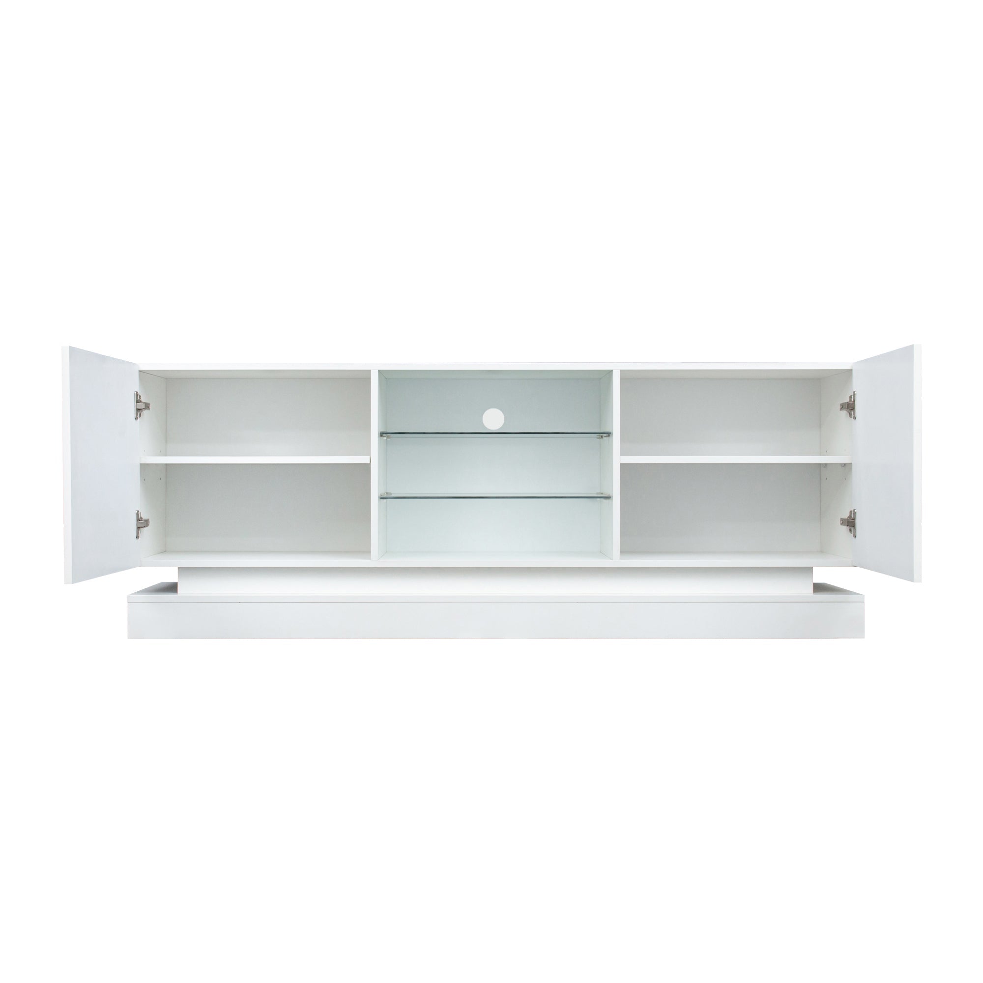 Logidon Wit Hoogglans TV-meubel 1,6m met verstelbare glazen plank