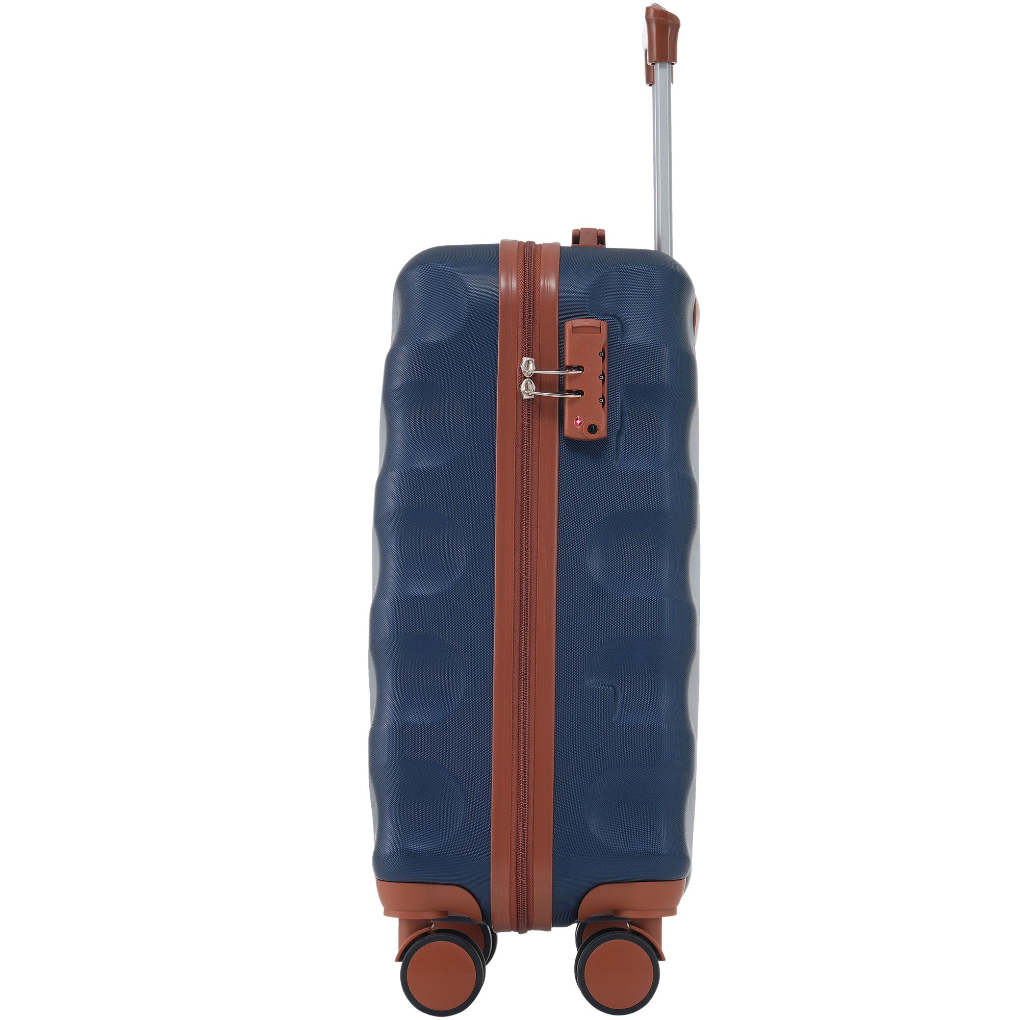 Logidon kofferset M-L-XL harde schaal koningsblauw bruin TSA 4 wielen