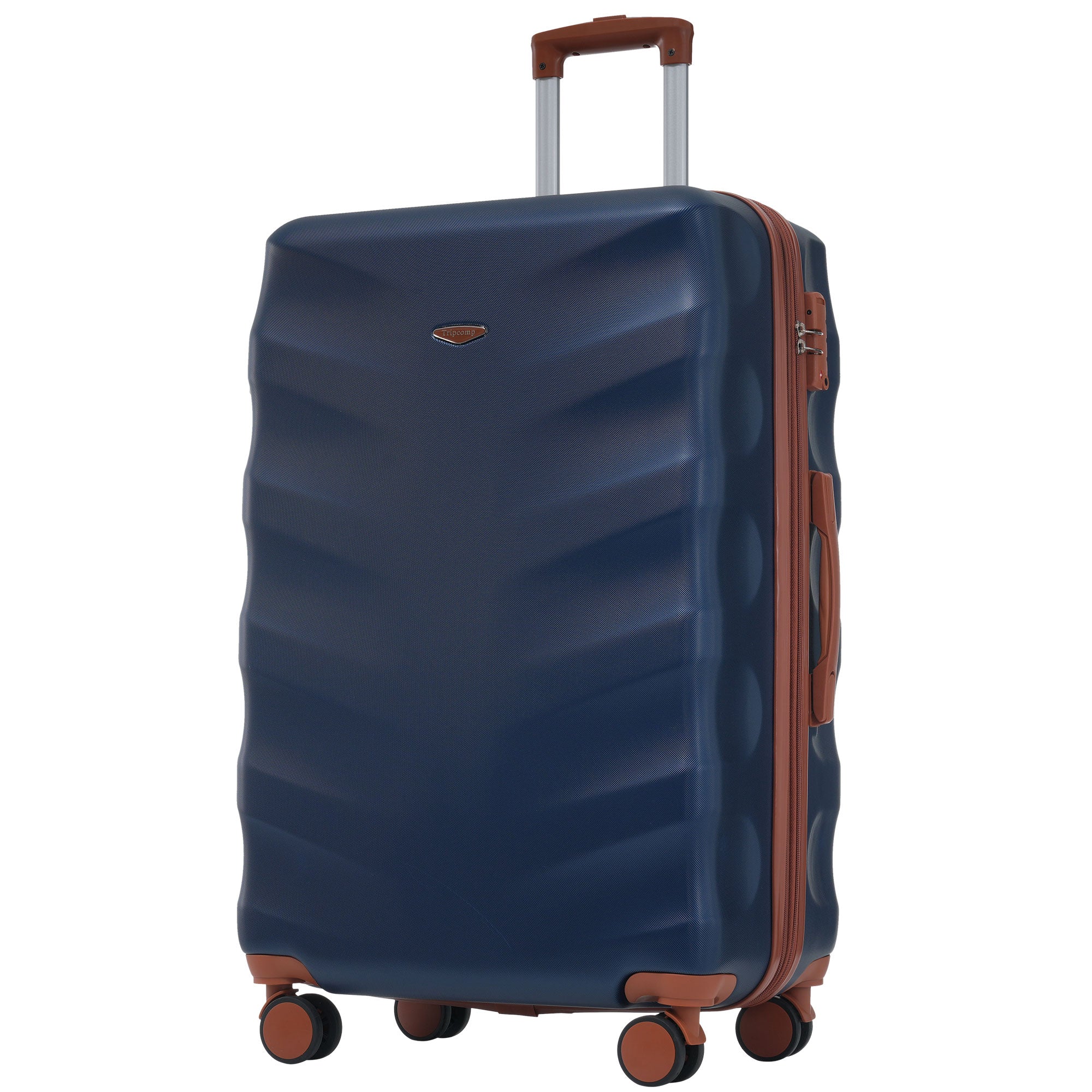 Logidon kofferset M-L-XL harde schaal koningsblauw bruin TSA 4 wielen