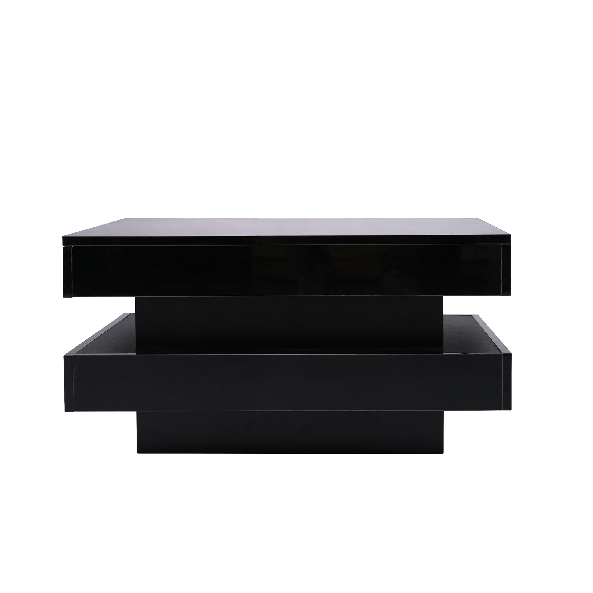 Logidon Vierkante Salontafel Zwart LED 16 Kleuren 70x70x36 cm