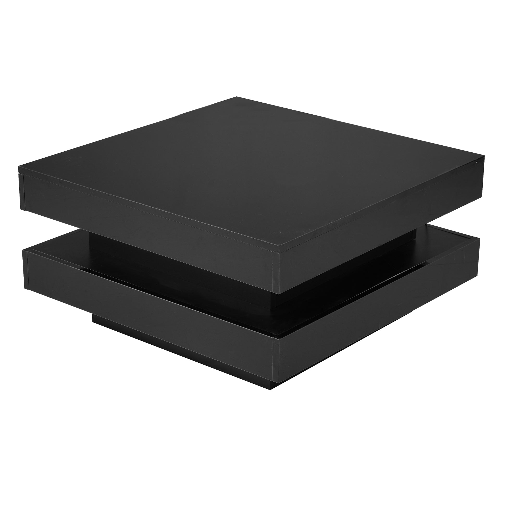 Logidon Vierkante Salontafel Zwart LED 16 Kleuren 70x70x36 cm