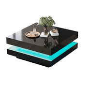 Logidon Vierkante Salontafel Zwart LED 16 Kleuren 70x70x36 cm