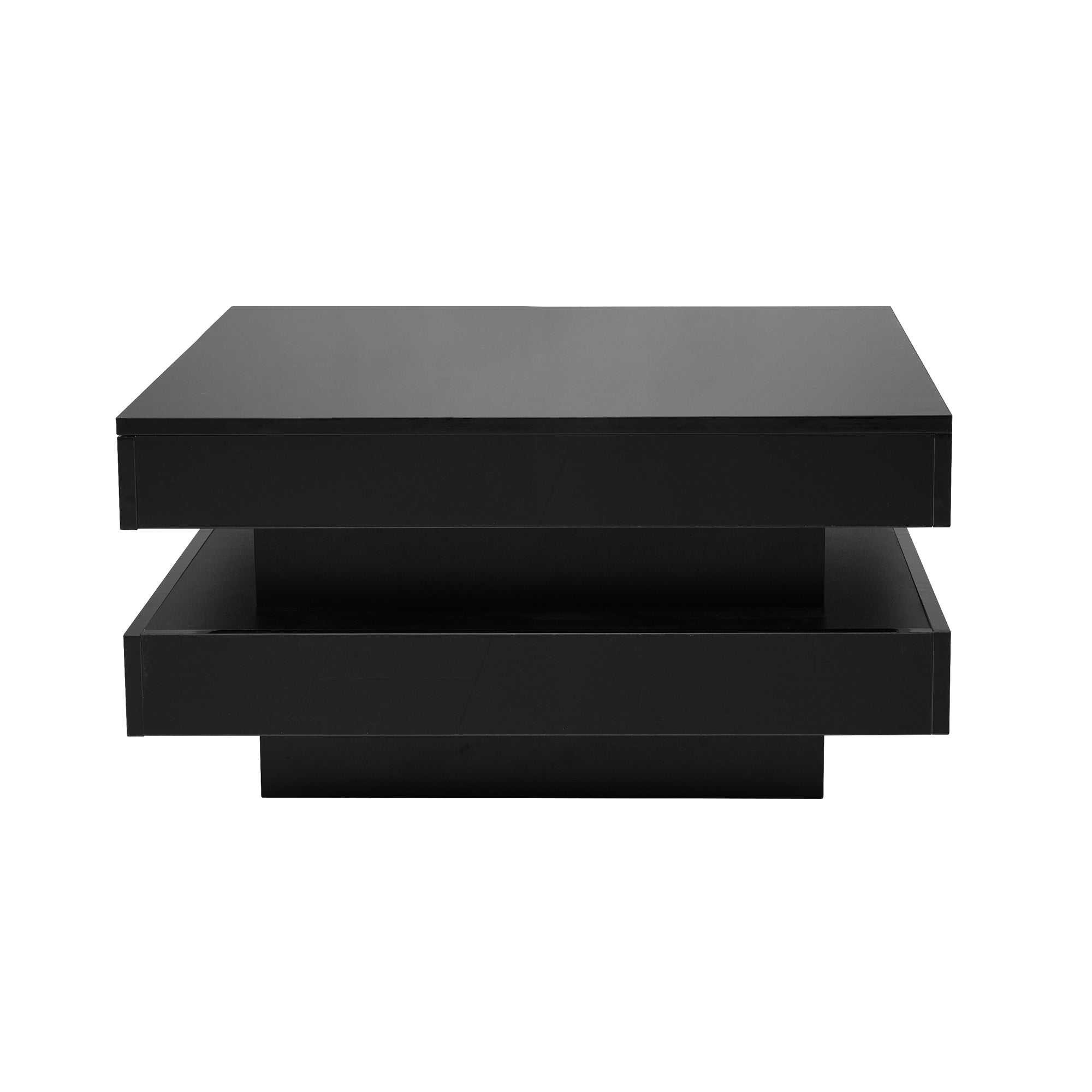 Logidon Vierkante Salontafel Zwart LED 16 Kleuren 70x70x36 cm