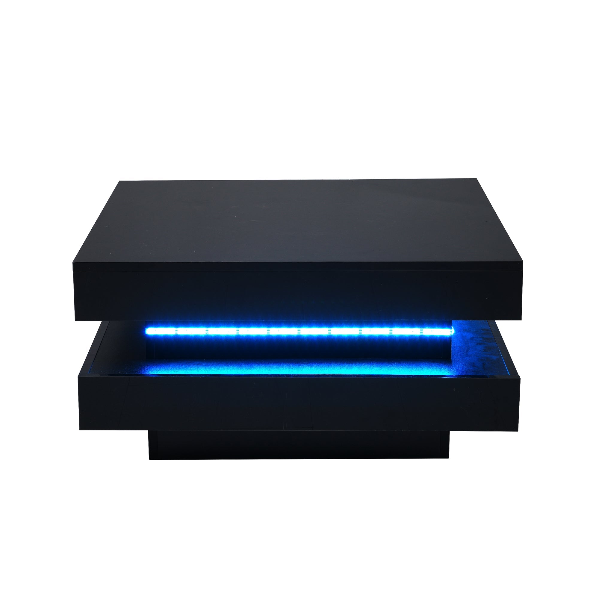 Logidon Vierkante Salontafel Zwart LED 16 Kleuren 70x70x36 cm