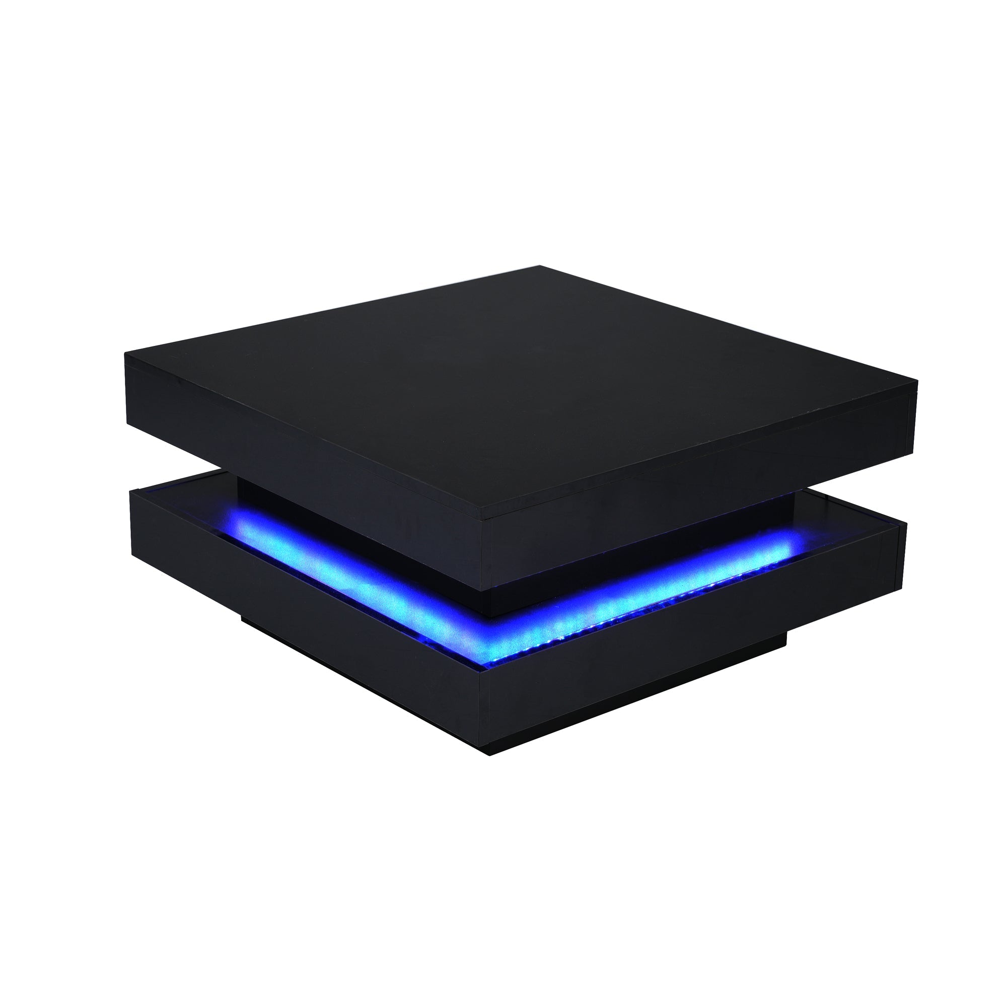 Logidon Vierkante Salontafel Zwart LED 16 Kleuren 70x70x36 cm