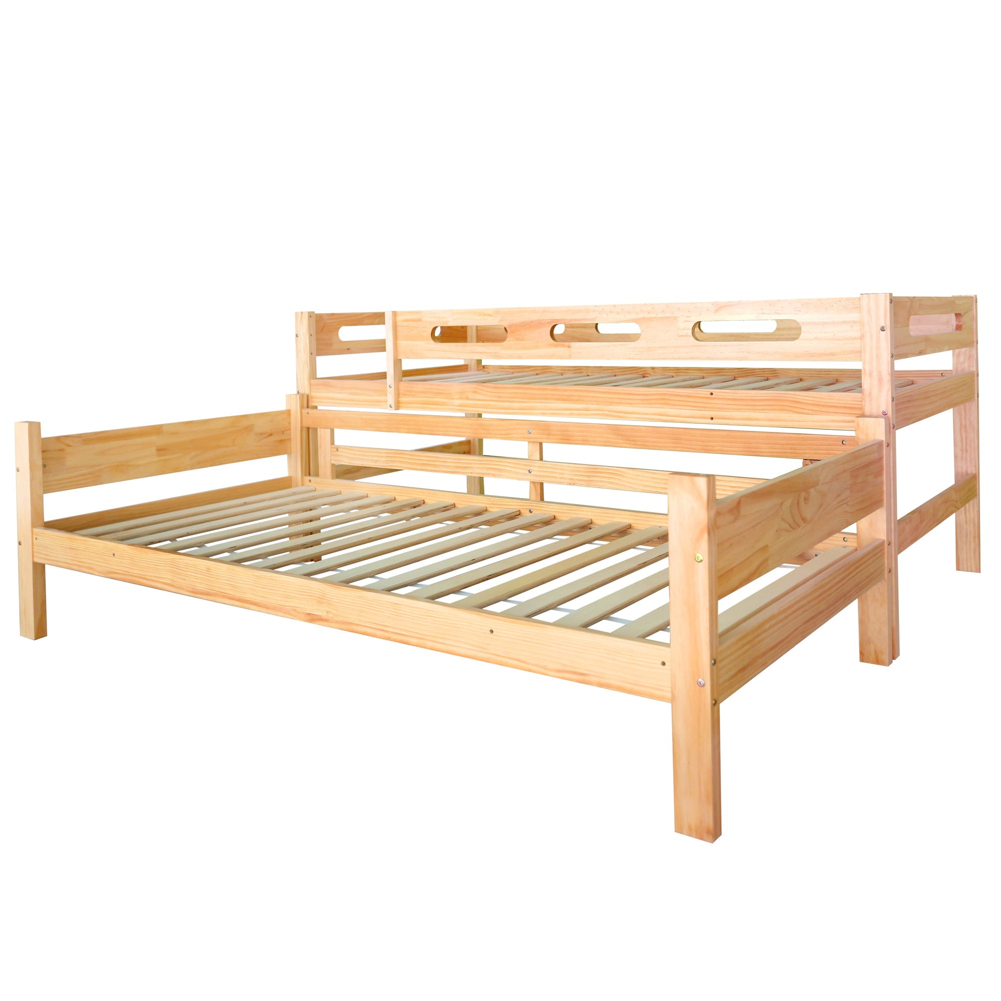 Logidon stapelbed 90x200 naturel hout Twee eenpersoonsbedden