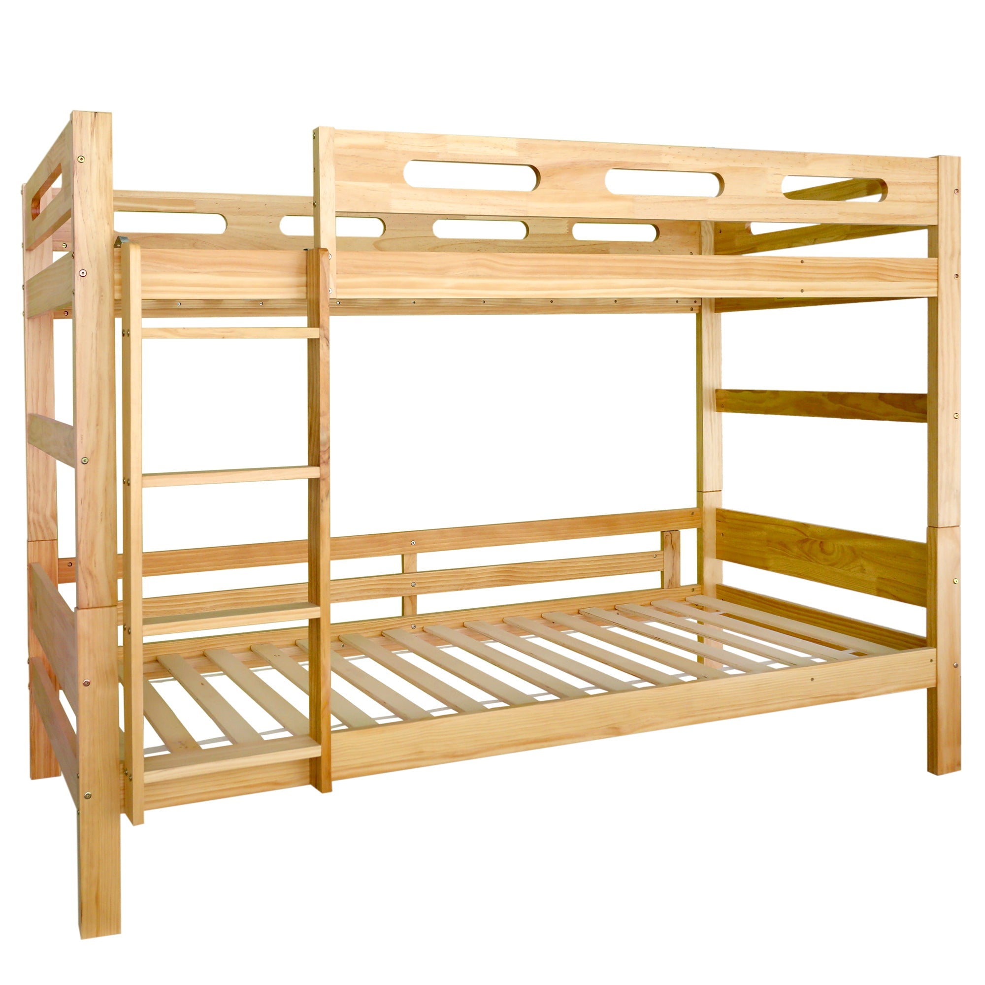 Logidon stapelbed 90x200 naturel hout Twee eenpersoonsbedden