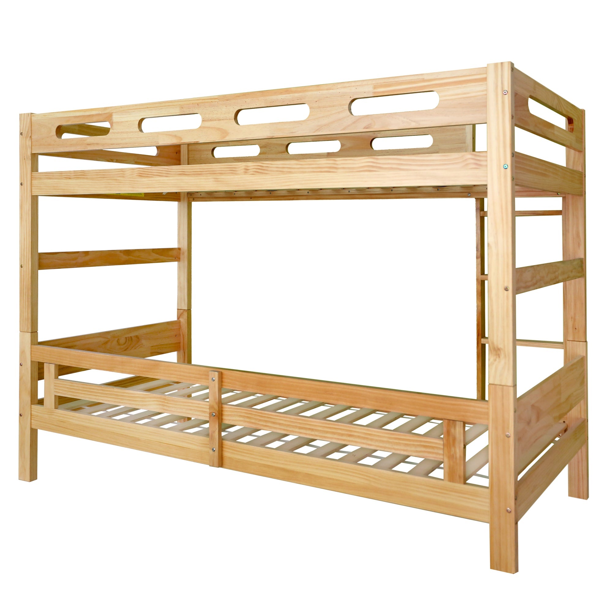Logidon stapelbed 90x200 naturel hout Twee eenpersoonsbedden