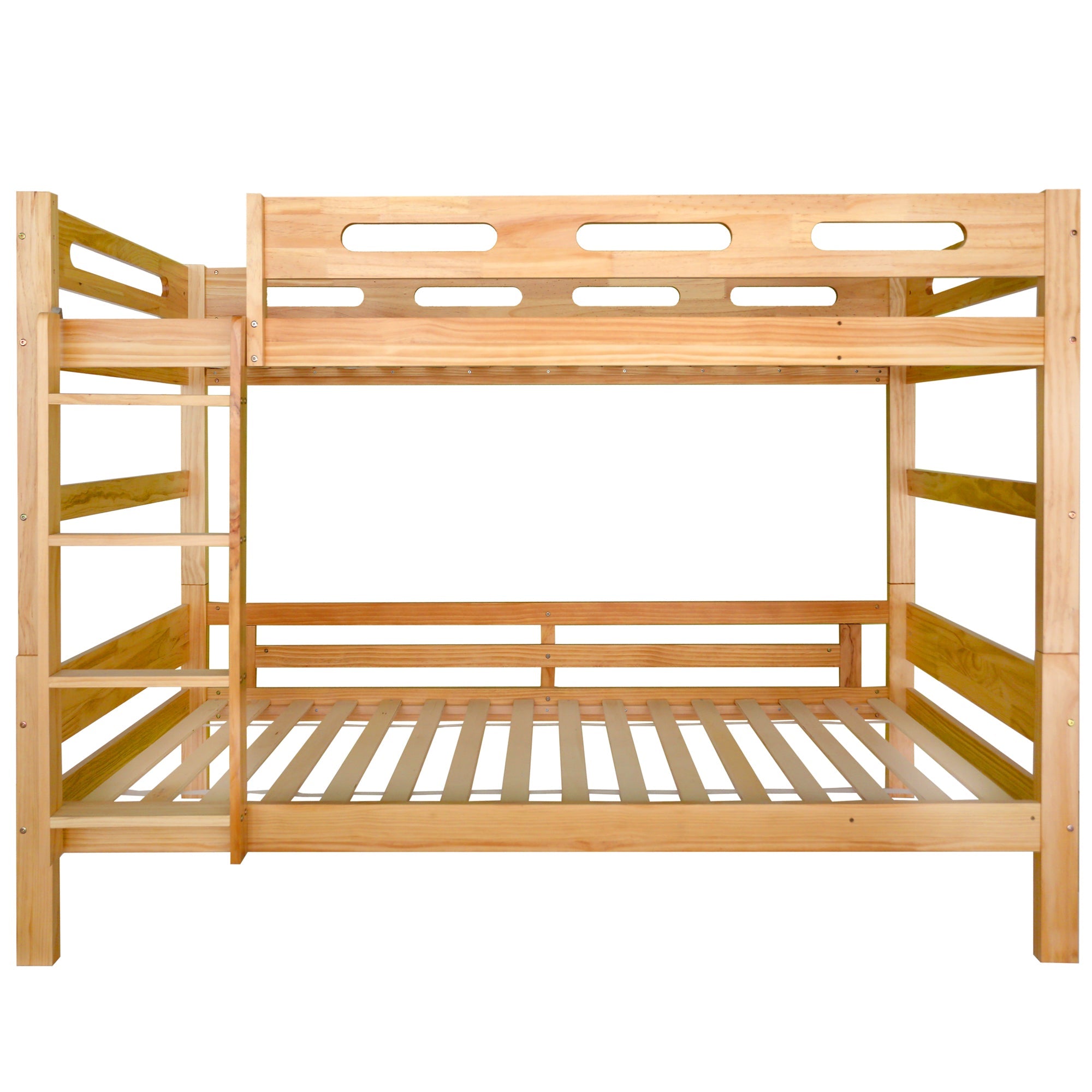 Logidon stapelbed 90x200 naturel hout Twee eenpersoonsbedden