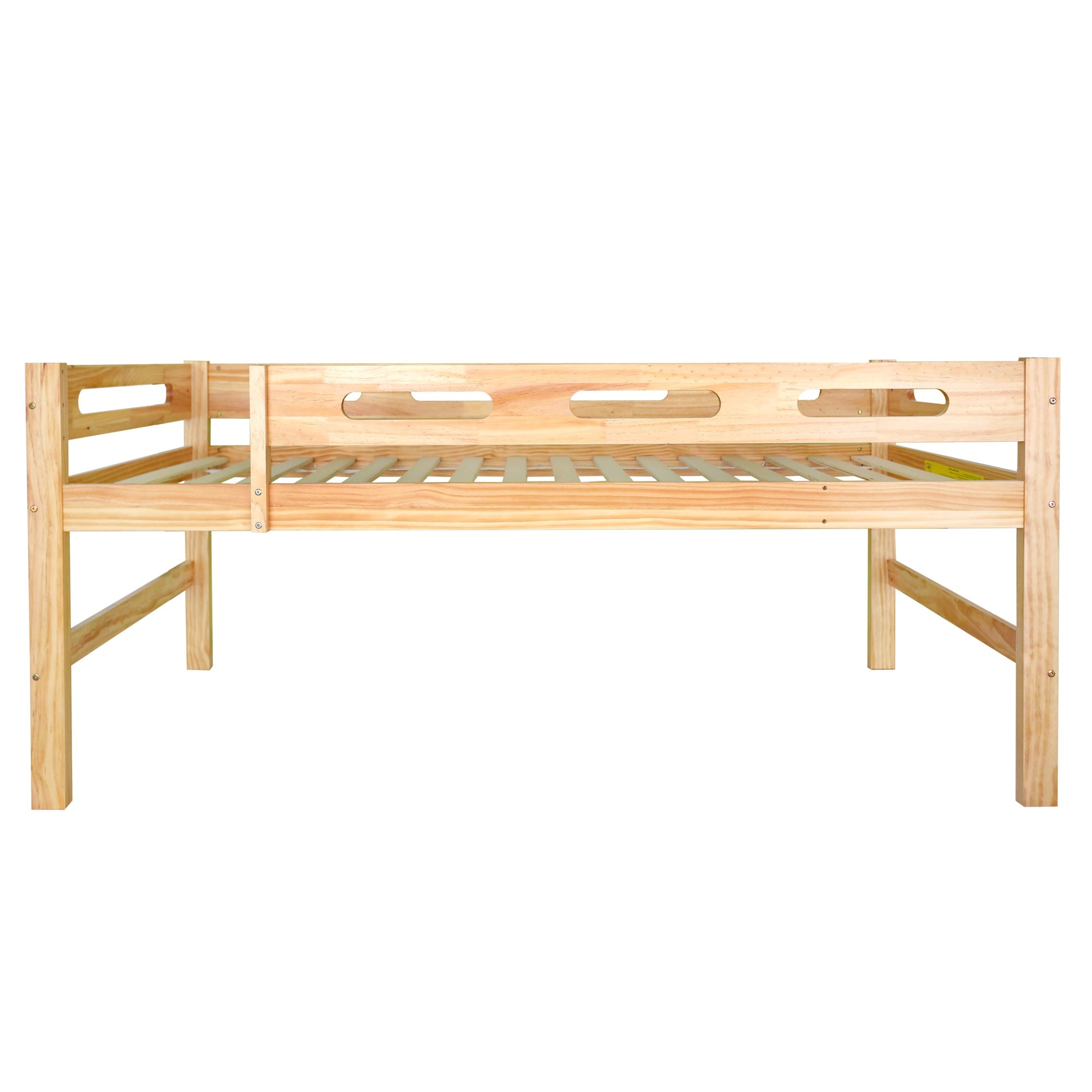 Logidon stapelbed 90x200 naturel hout Twee eenpersoonsbedden