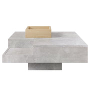 Logidon salontafel betongrijs uitneembare opbergbak 72x72 cm