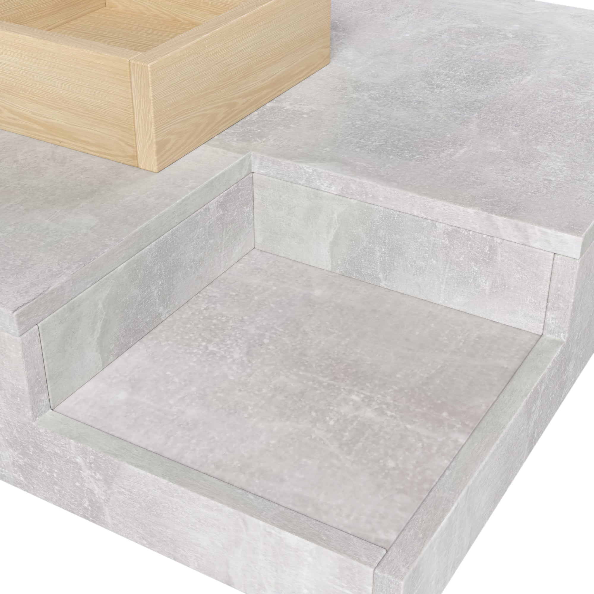 Logidon salontafel betongrijs uitneembare opbergbak 72x72 cm