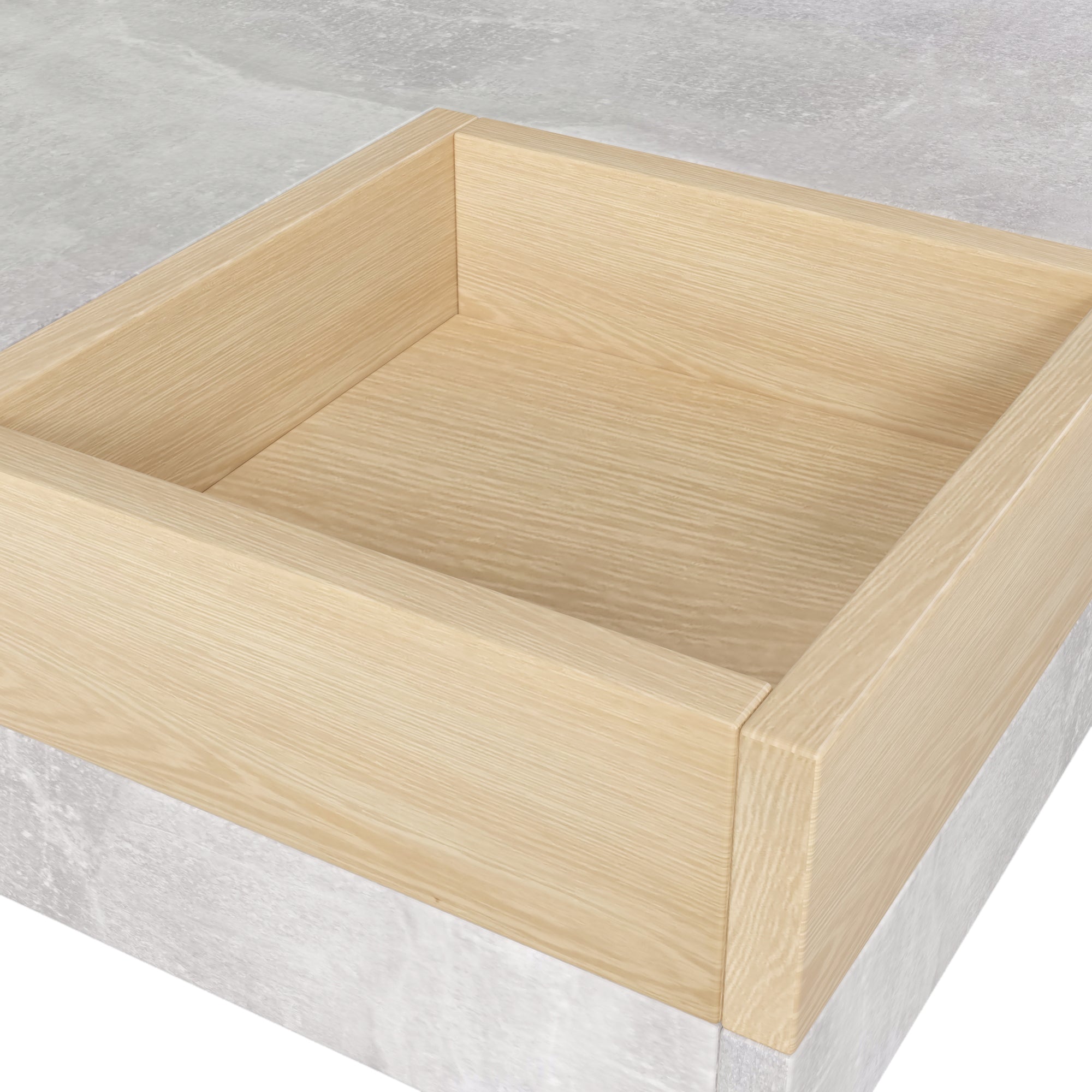 Logidon salontafel betongrijs uitneembare opbergbak 72x72 cm