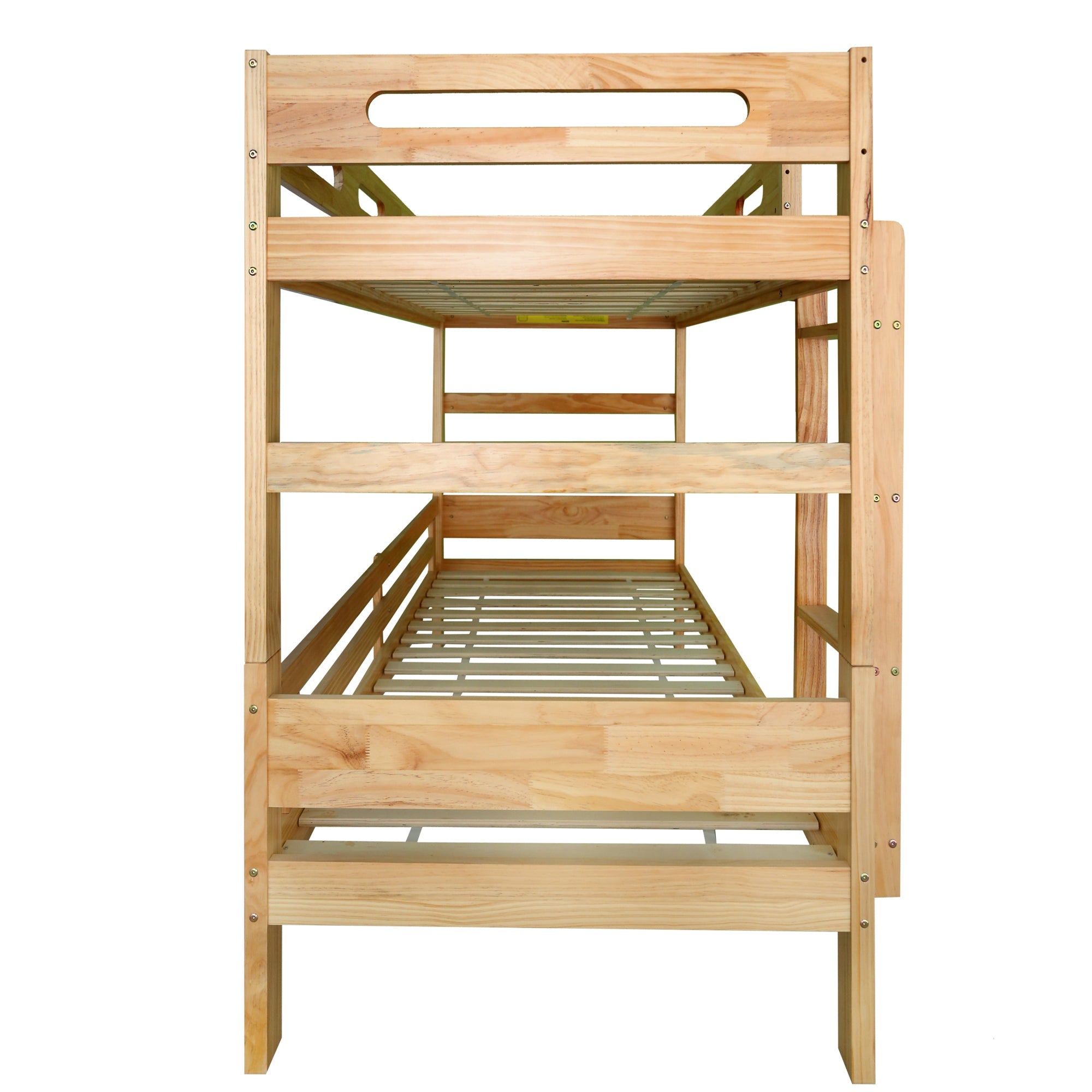 Logidon stapelbed 90x200 naturel hout Twee eenpersoonsbedden