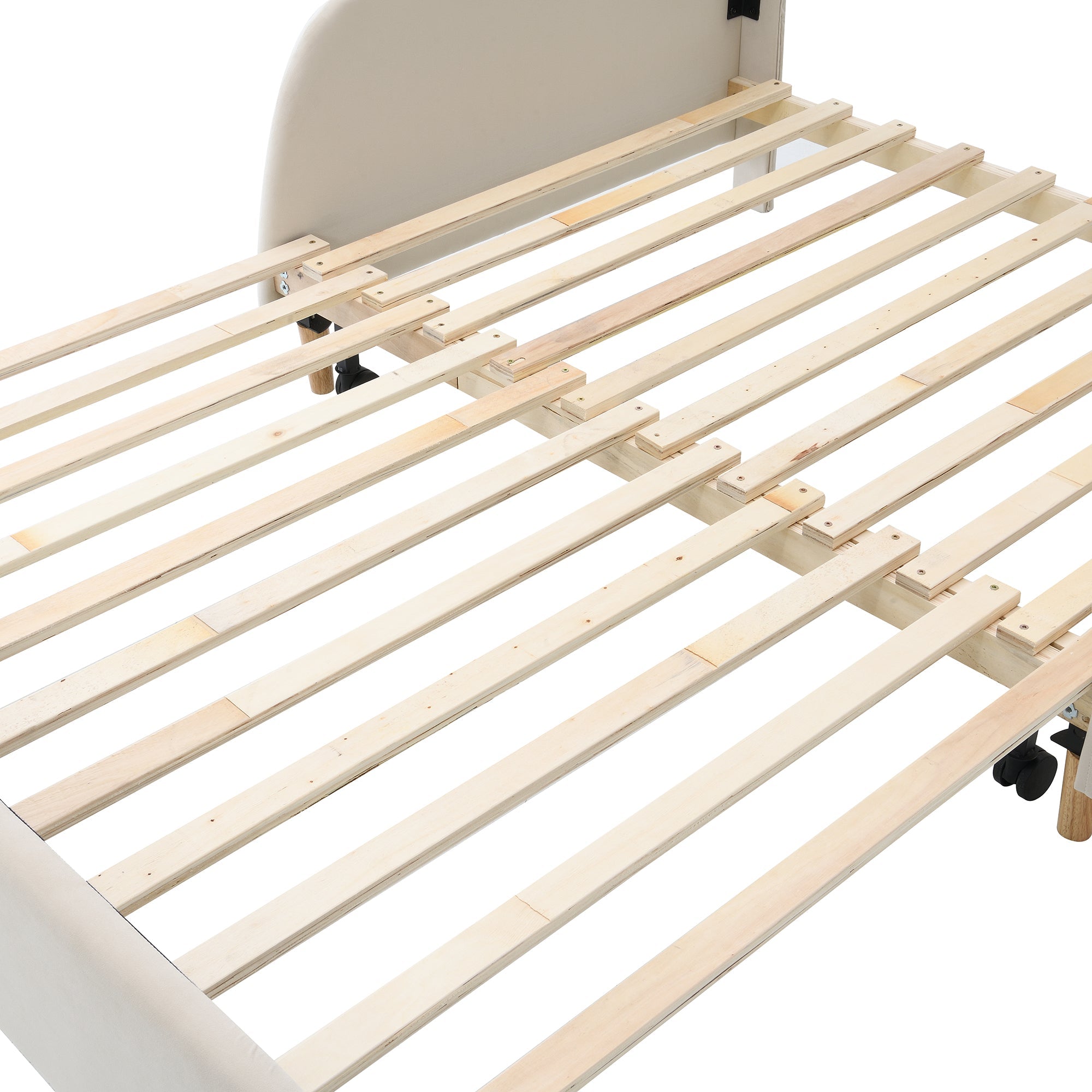 Logidon beerbed tweepersoonsbed met matras fluweel beige 140x200cm