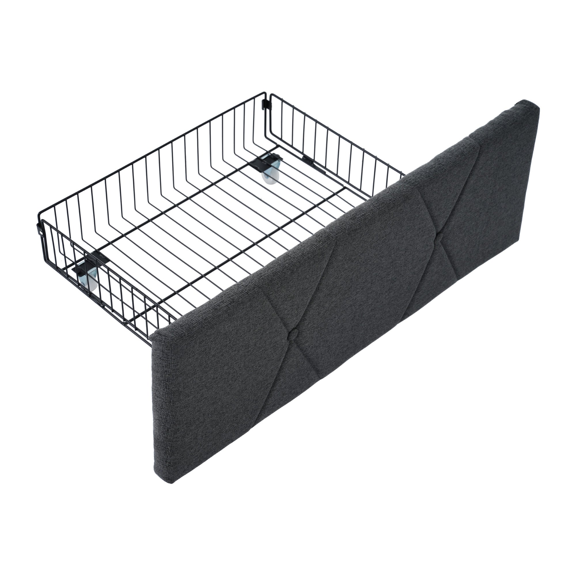 Logidon gestoffeerd bed 160x200 grijs met USB oplaadfunctie en 4 lades