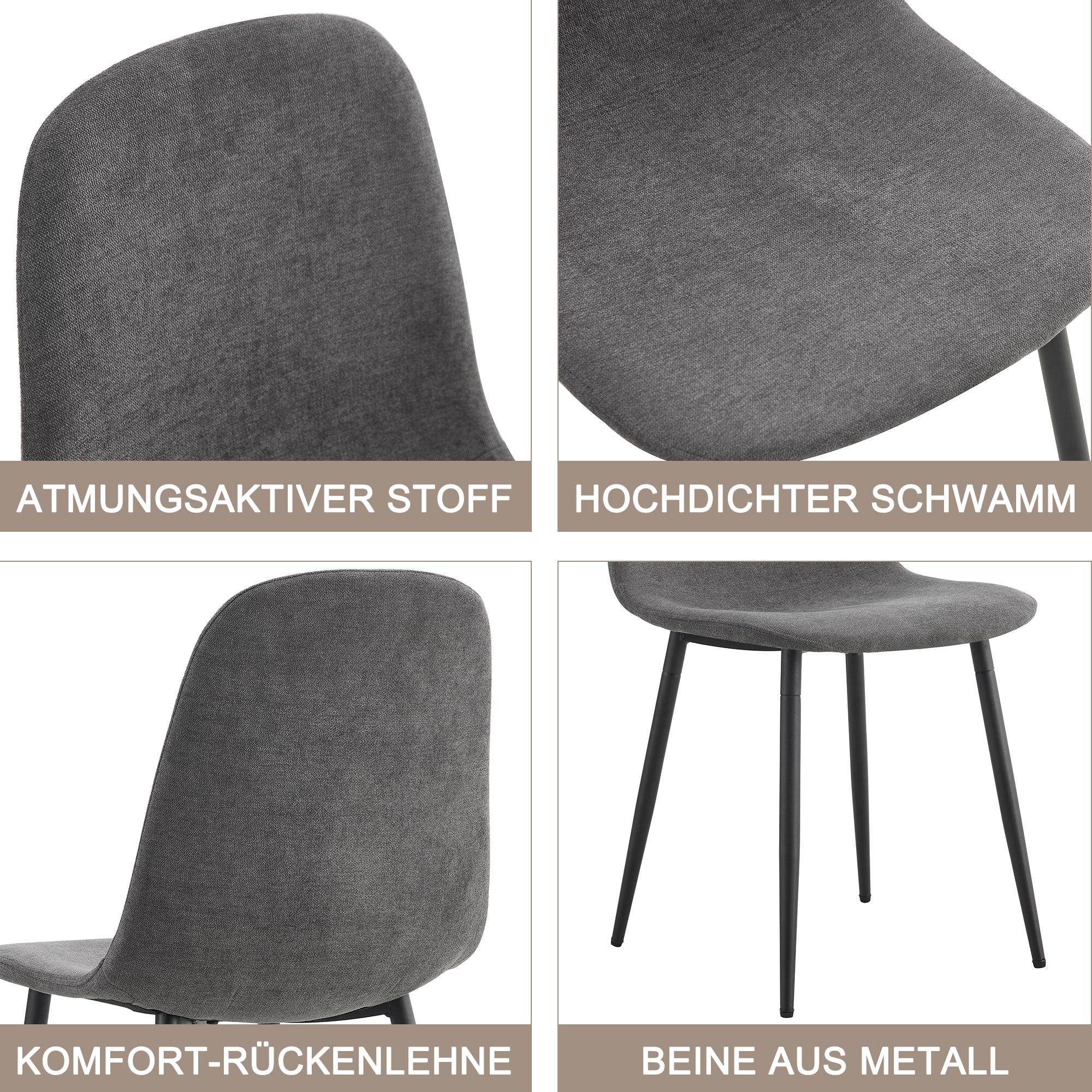Logidon eetgroep 5-delige moderne gedekte tafel marmeren tafel grijze stoelen