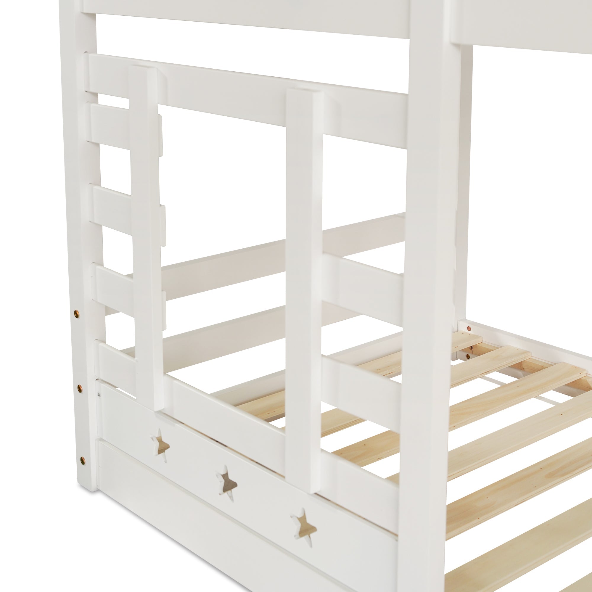 Logidon kinderbed boomhut hoogslaper 90x200 wit met valbeveiliging