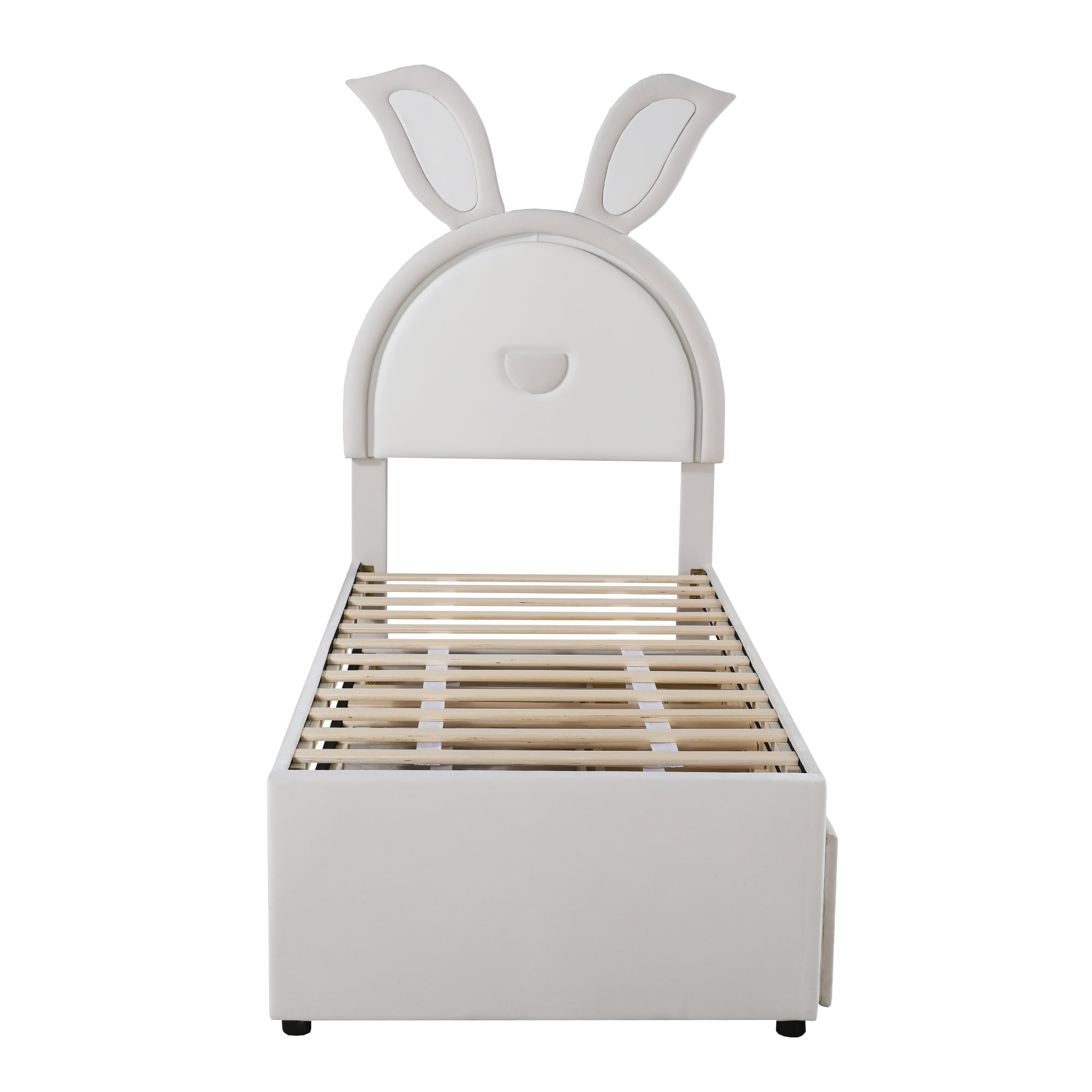 Logidon kinderbed 90x200 beige gestoffeerd bed slaapbank uitschuifbaar bed