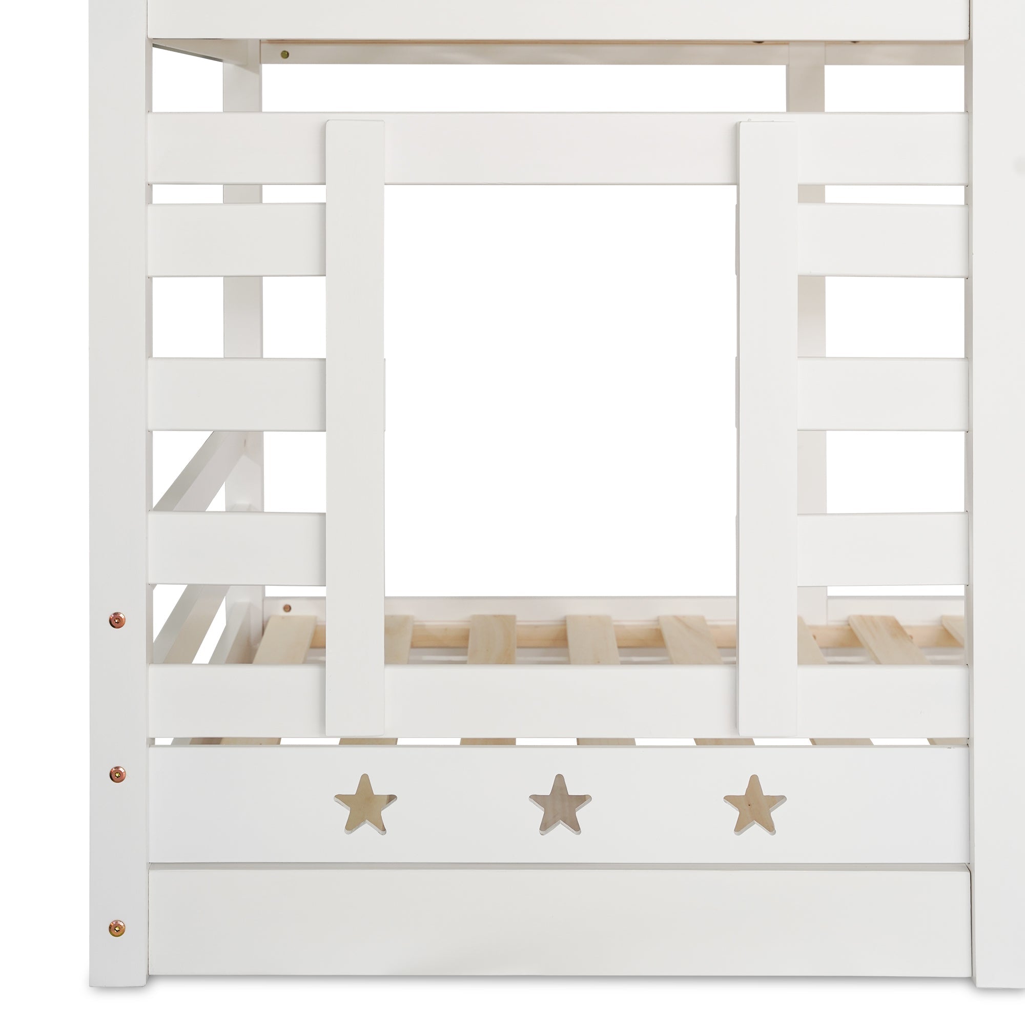 Logidon kinderbed boomhut hoogslaper 90x200 wit met valbeveiliging