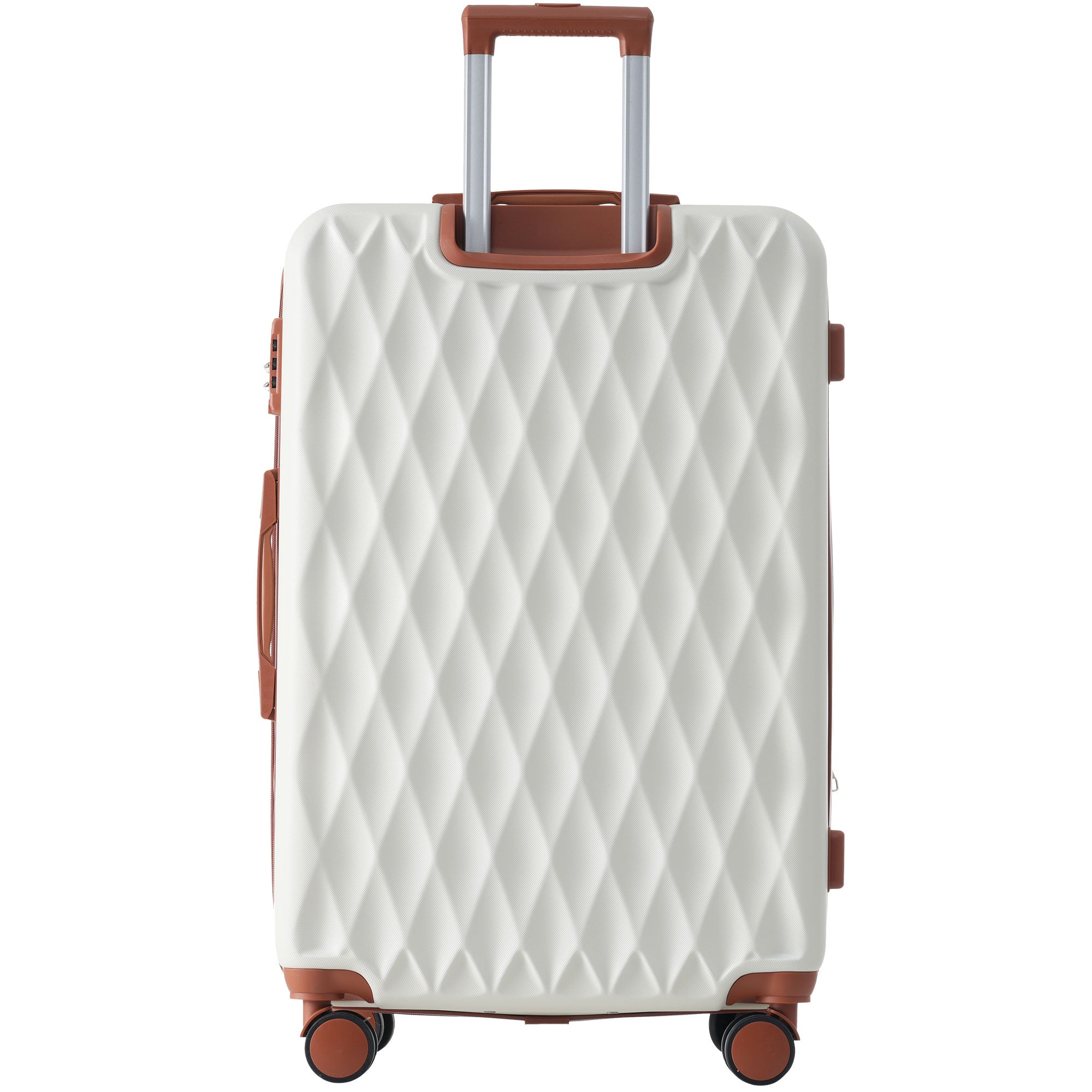 Logidon harde koffer 24 inch rolkoffer crèmebruin TSA-slot