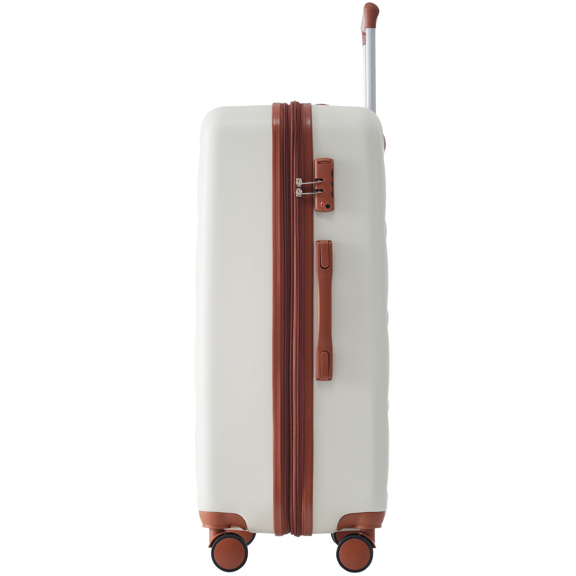 Logidon harde koffer 24 inch rolkoffer crèmebruin TSA-slot