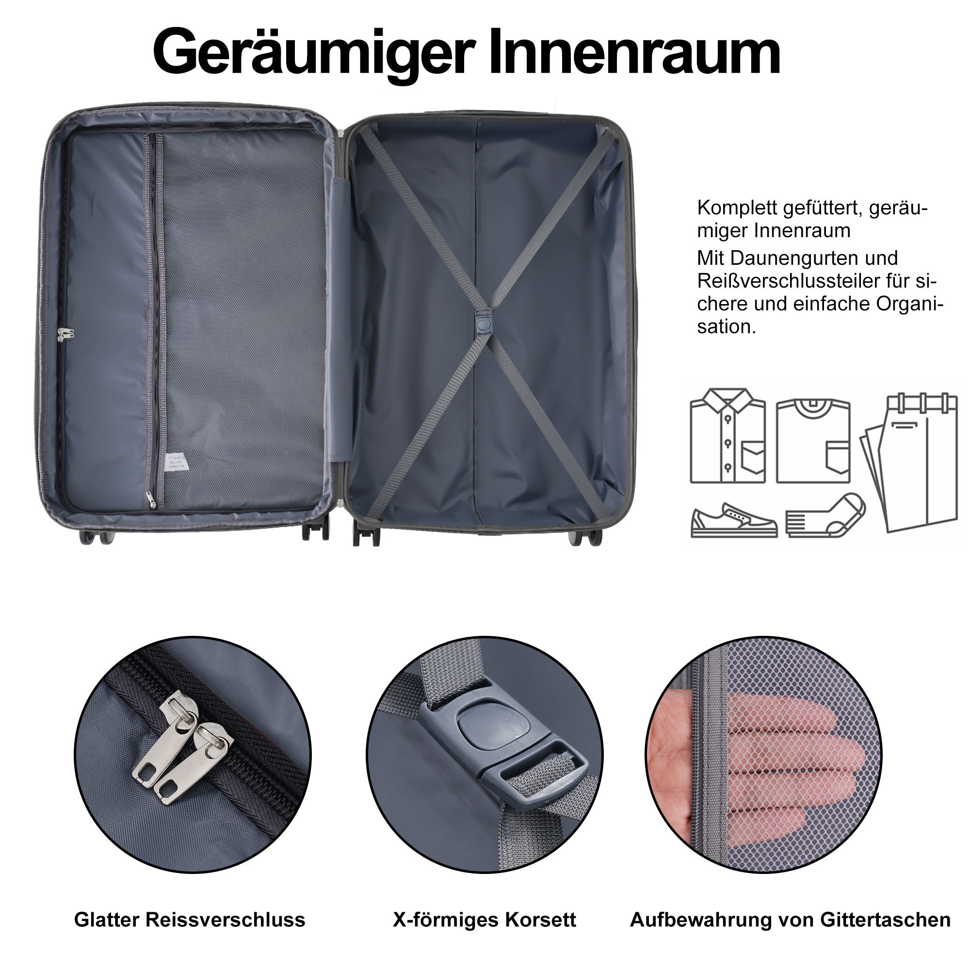 Logidon hard case 59 cm black TSA 4 wheels