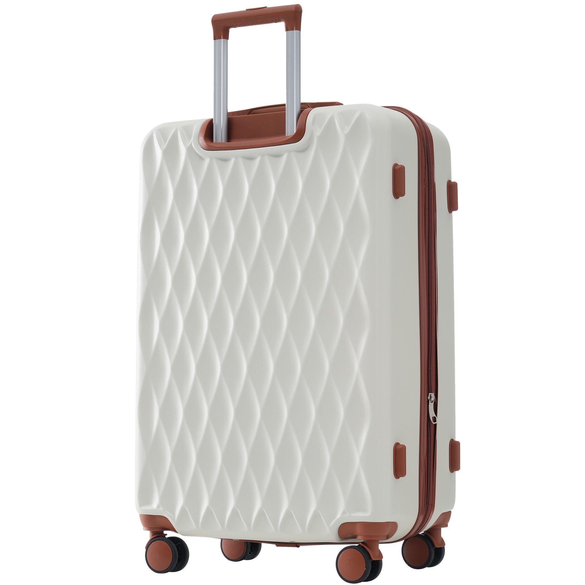 Logidon harde koffer 24 inch rolkoffer crèmebruin TSA-slot